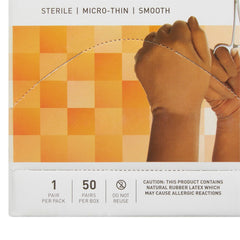 surgical glove mckesson perry size 8 5 sterile latex standard cuff length smooth brown not chemo approved packaging type box