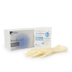 Surgical Glove NitriDerm Size 8 Sterile Nitrile Standard Cuff Length Fully Textured White Chemo Tested