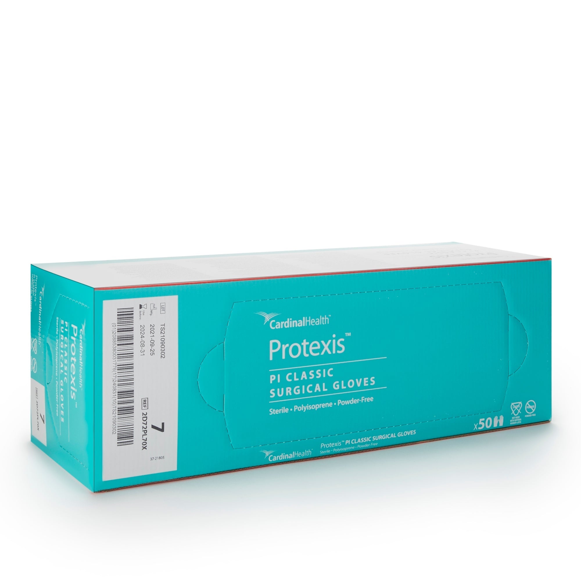 surgical glove protexis pi classic size 7 sterile polyisoprene standard cuff length smooth ivory not chemo approved packaging type case