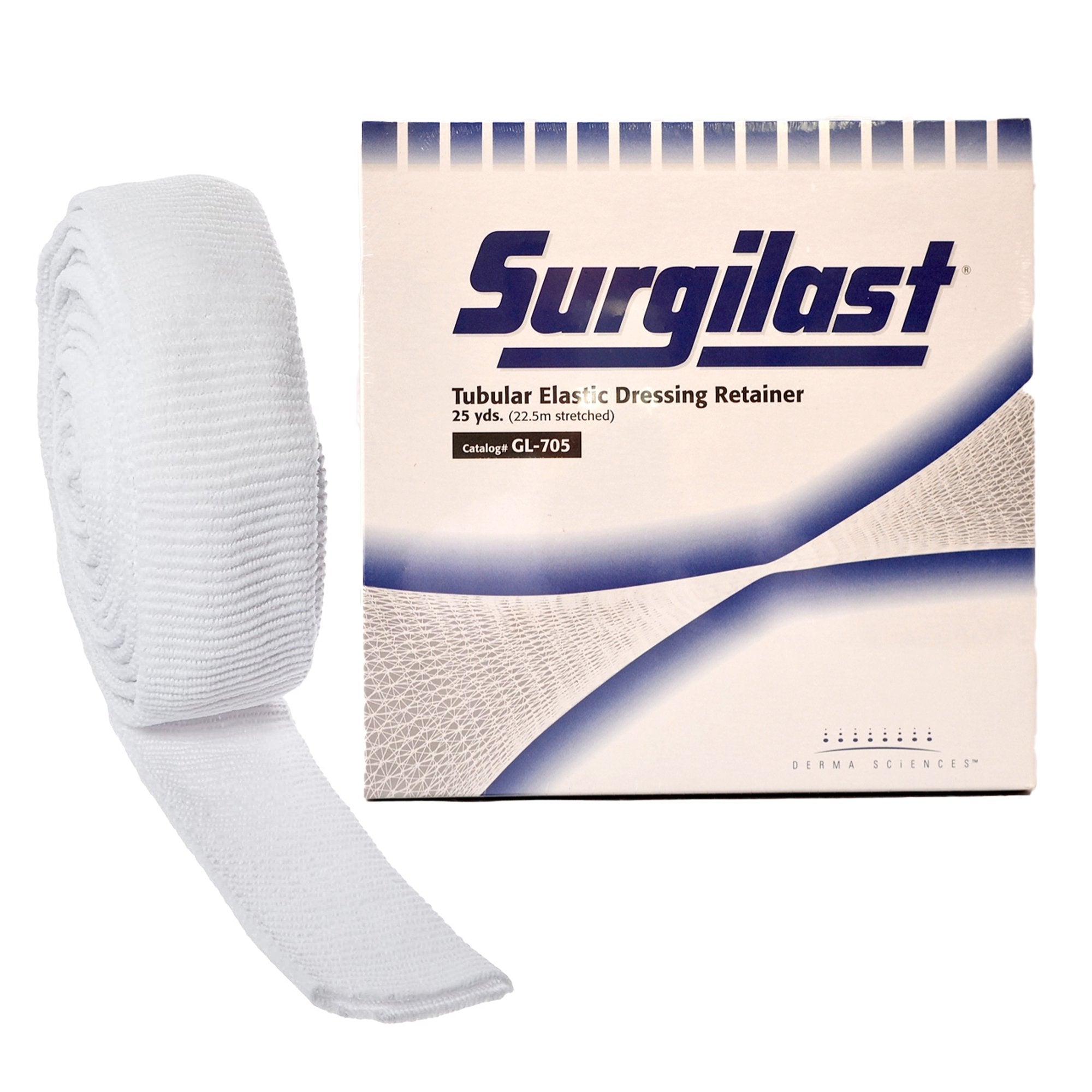 Elastic Net Retainer Dressing Surgilast Tubular Elastic 25 Yard Size 5 White Small Head / Shoulder / Thigh NonSterile