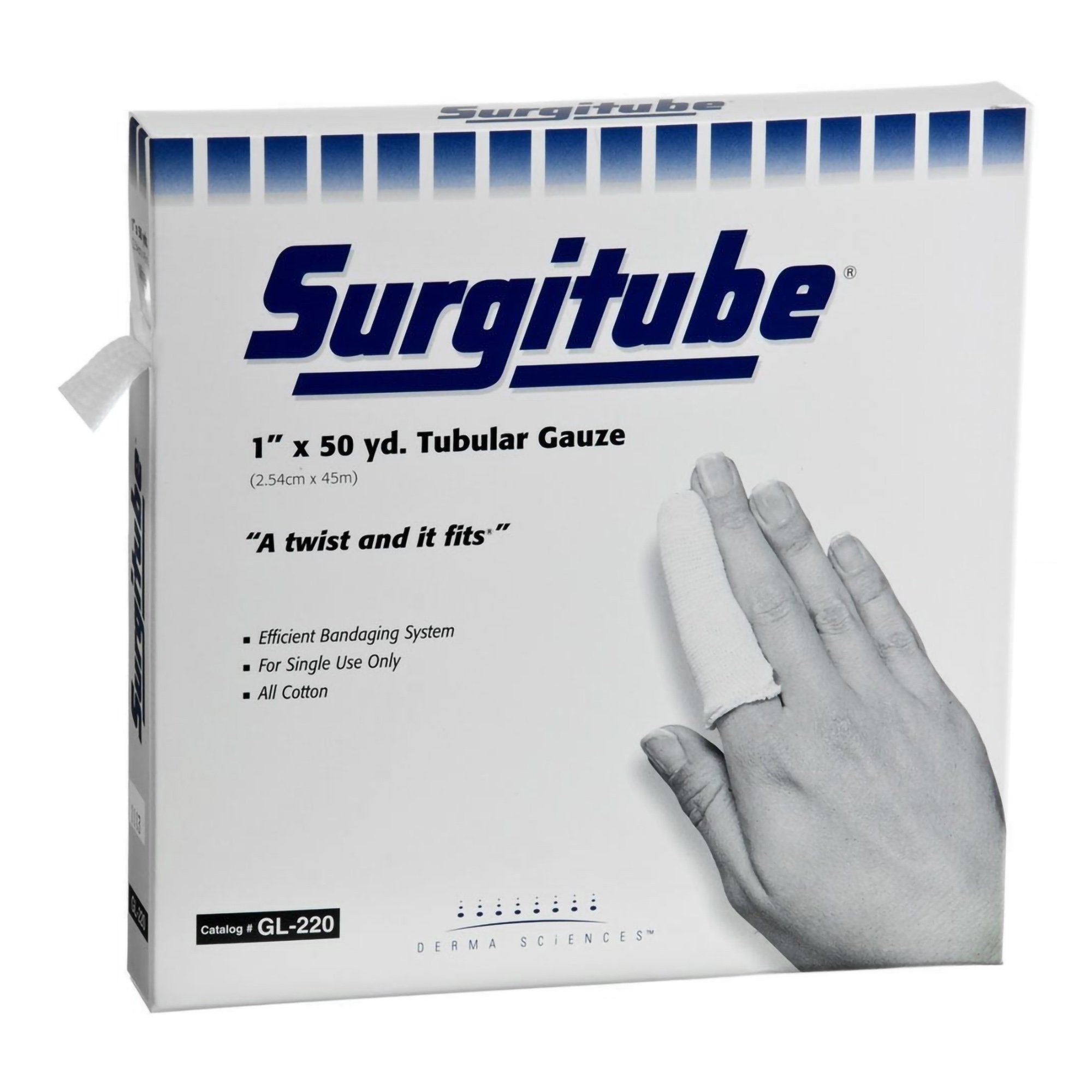 Tubular Retainer Dressing Surgitube Cotton 1 Inch X 50 Yard Size 2 White Large Finger / Toe NonSterile