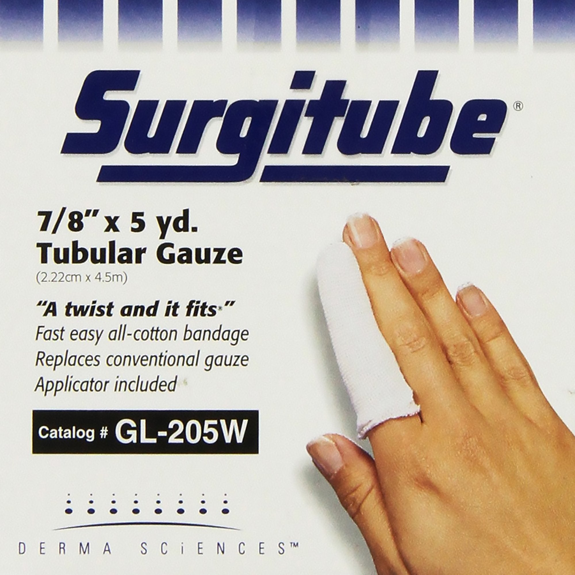 Tubular Retainer Dressing Surgitube Cotton 7/8 Inch X 5 Yard Size 2 White Large Finger / Toe NonSterile