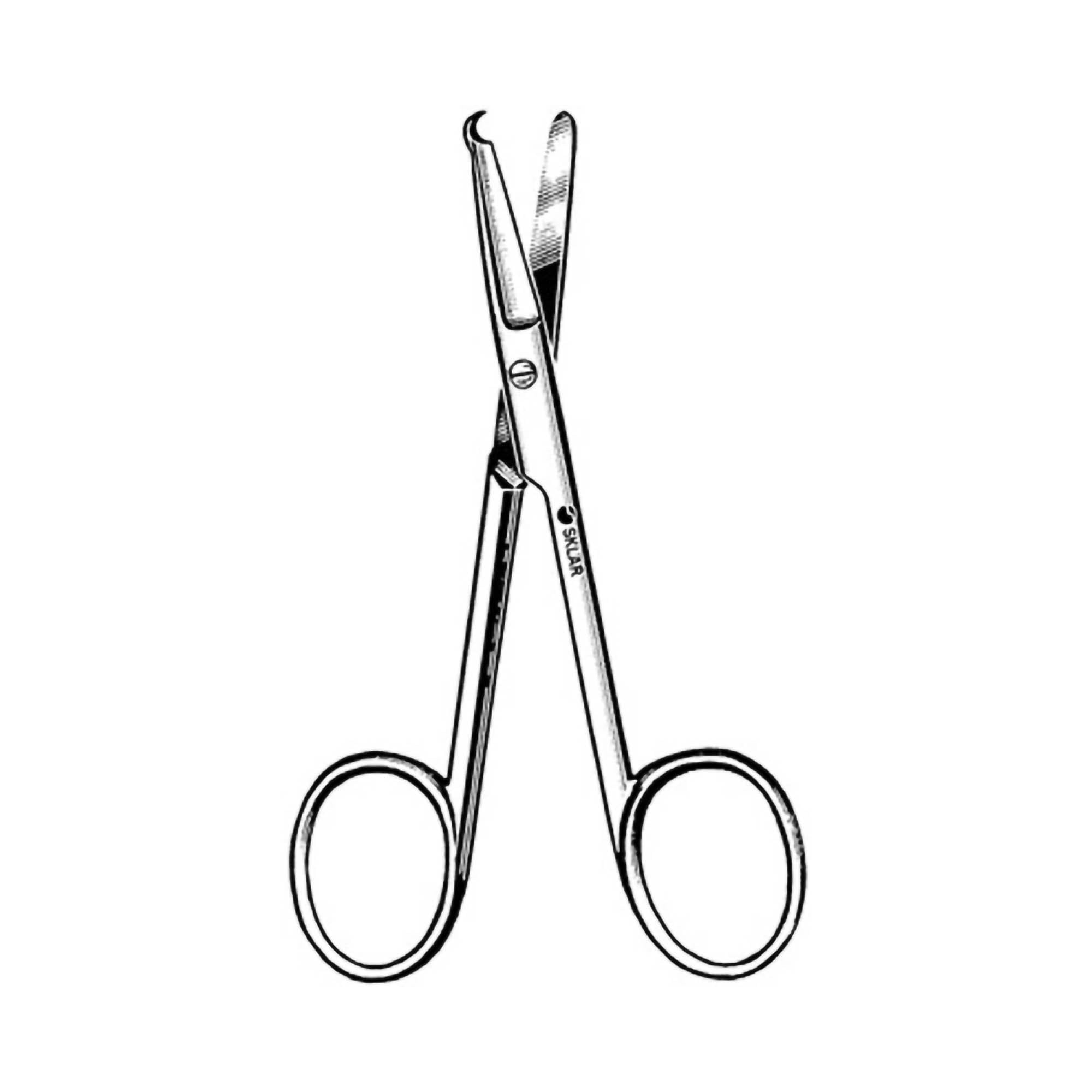 Suture Scissors Sklar Spencer 3 1/2 Inch Length OR Grade Stainless Steel NonSterile Finger Ring Handle Straight Blunt Tip / Blunt Tip