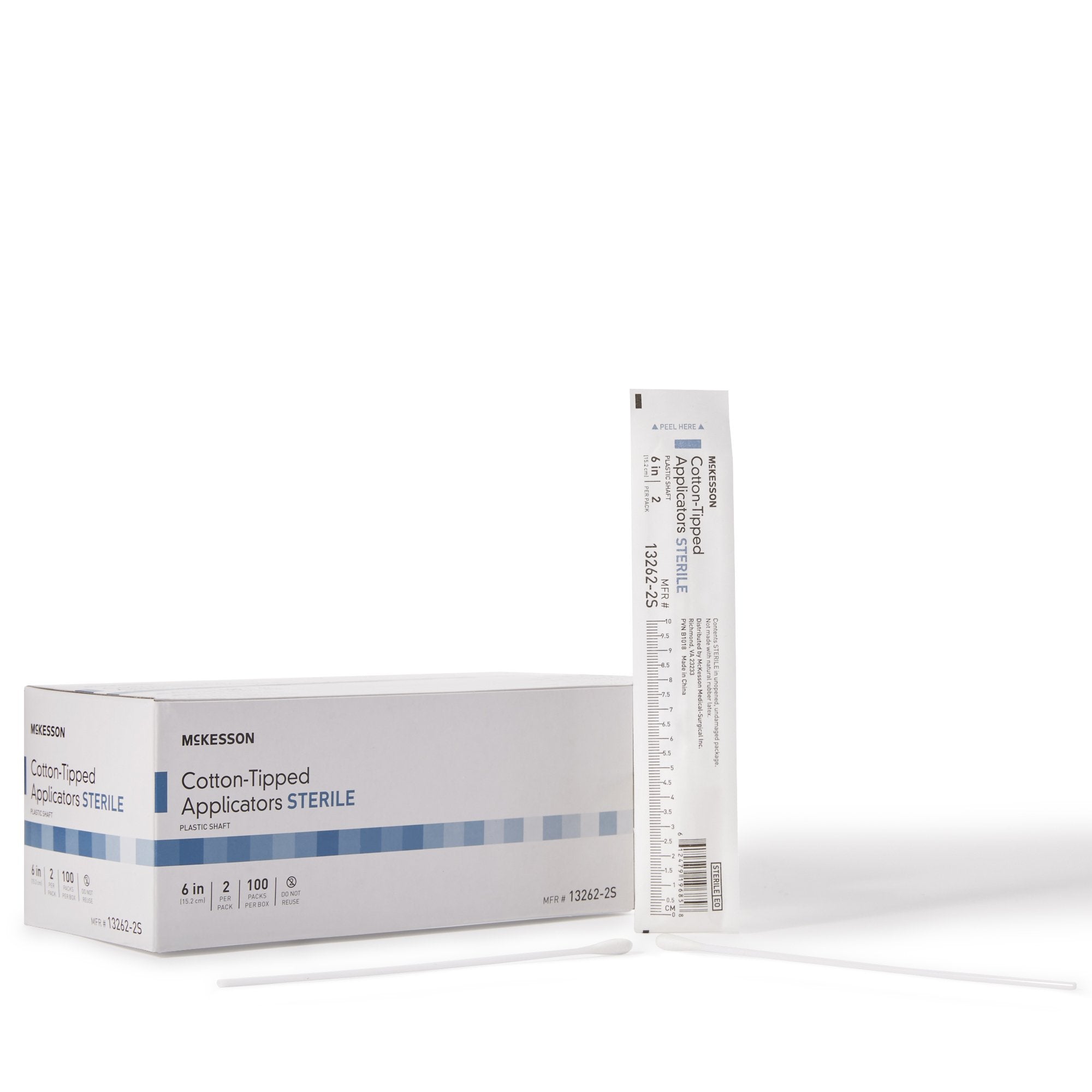 Swabstick McKesson Cotton Tip Plastic Shaft 6 Inch Sterile 2 per Pack