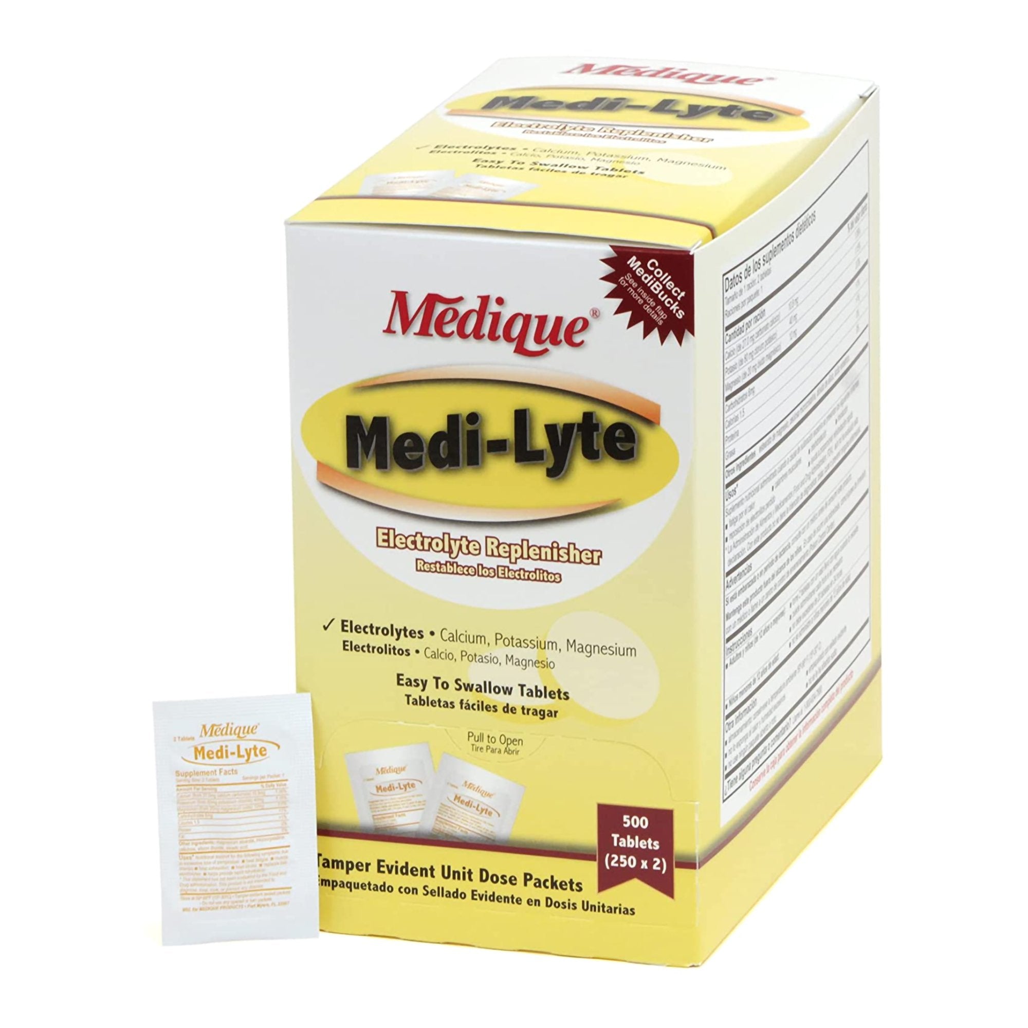 Mineral Supplement Medi-Lyte Calcium / Potassium / Magnesium 10.8 mg - 40 mg - 12 mg Strength Tablet 500 per Box