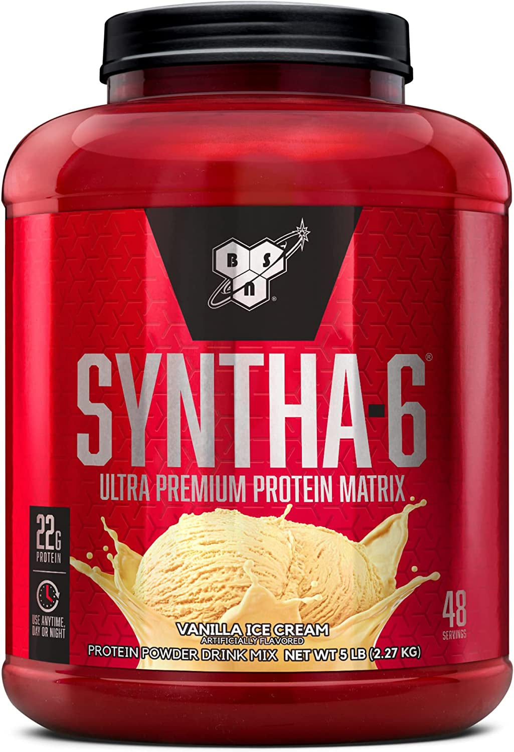 SYNTHA 6 Whey Protein Powder with Micellar Casein, Milk Protein Isolate Powder, Vanilla Ice Cream, 48 Servings (Packaging May Vary)