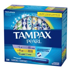 tampon tampax® pearl light regular super absorbency plastic applicator individually wrapped 1