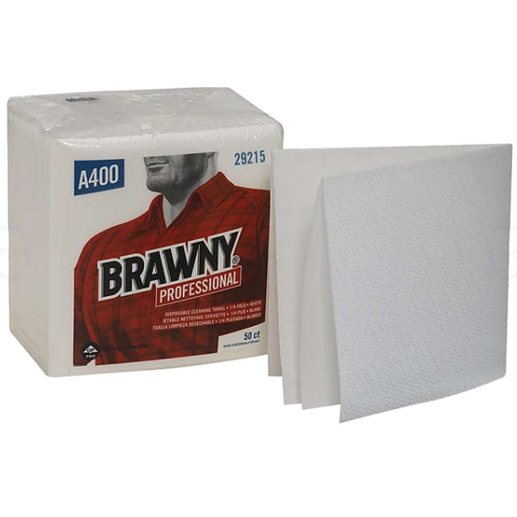 Task Wipe Brawny Industrial Medium Duty 50 Count Poly Pack 13 X 13 Inch NonSterile Reusable