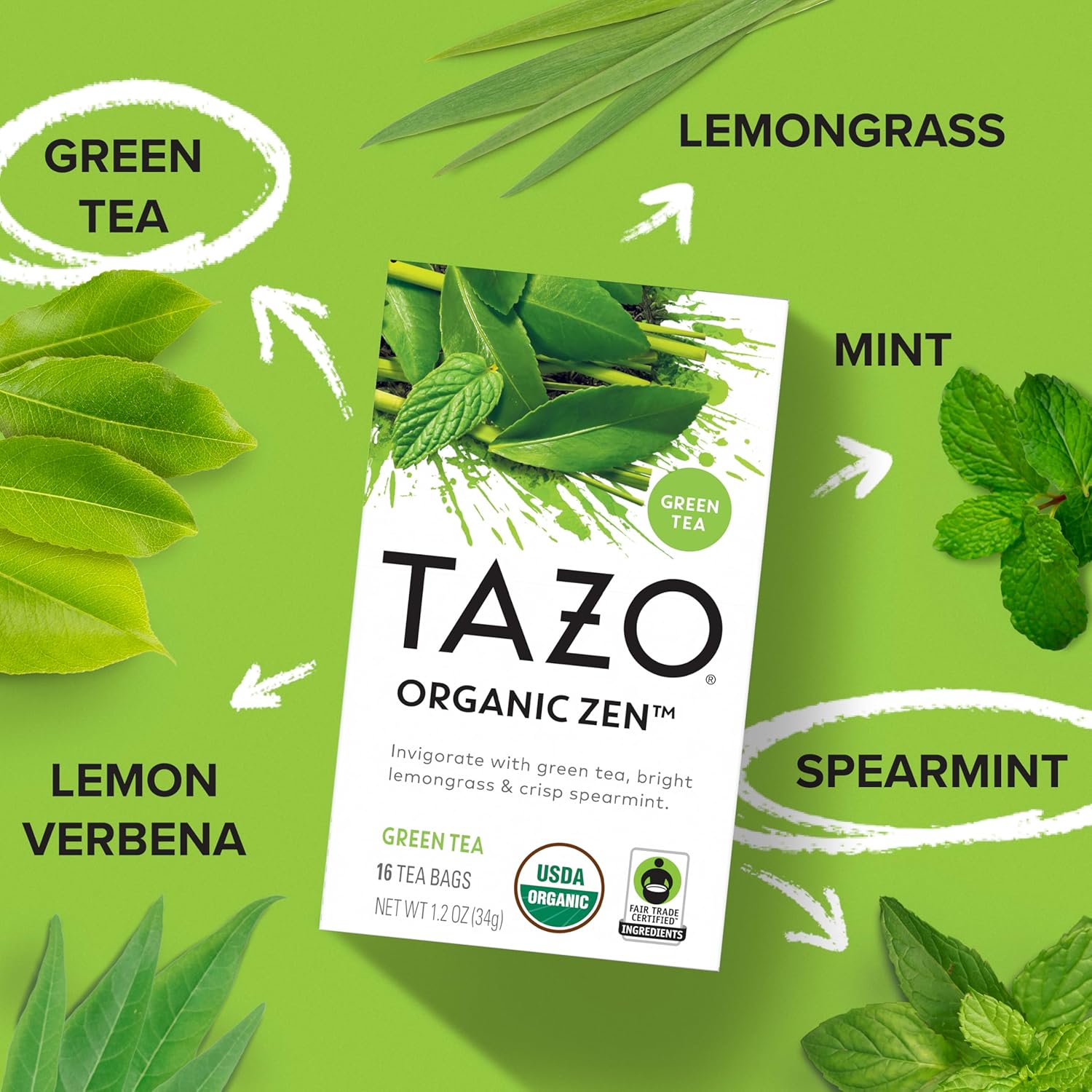 tazo tea tea zen case of 6 16 bag