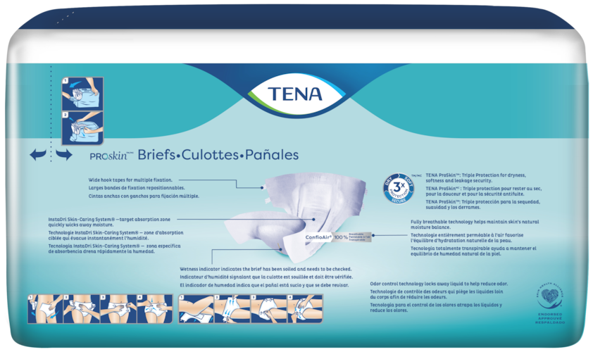 Unisex Adult Incontinence Brief TENA ProSkin Plus X-Small Disposable Moderate Absorbency, Packaging Type- Case