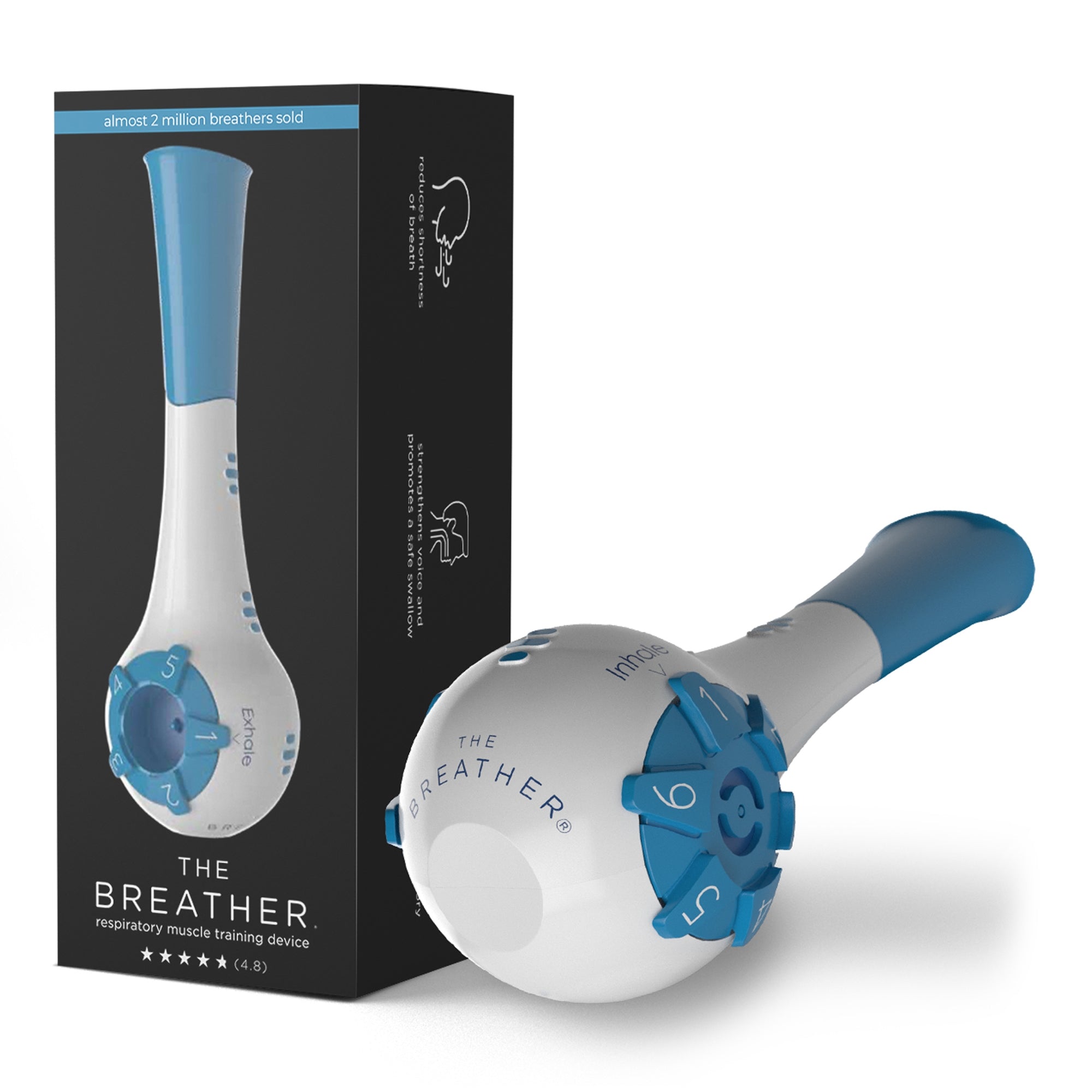 the breather respiratory exerciser blue the breather inhaler therapy system mk1229111ea