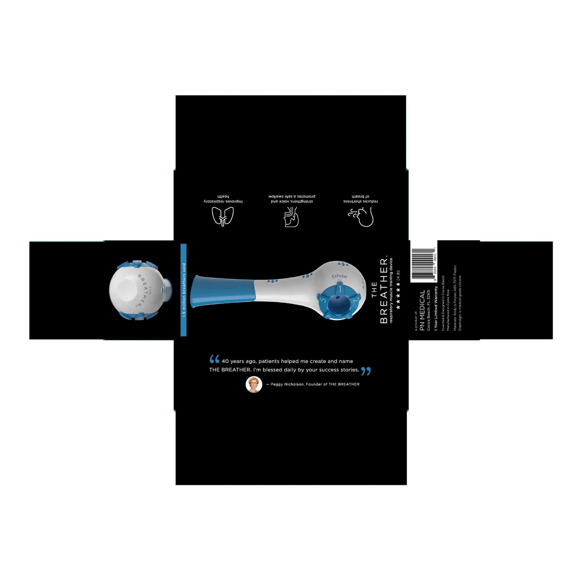 the breather respiratory exerciser blue the breather inhaler therapy system mk1229111ea