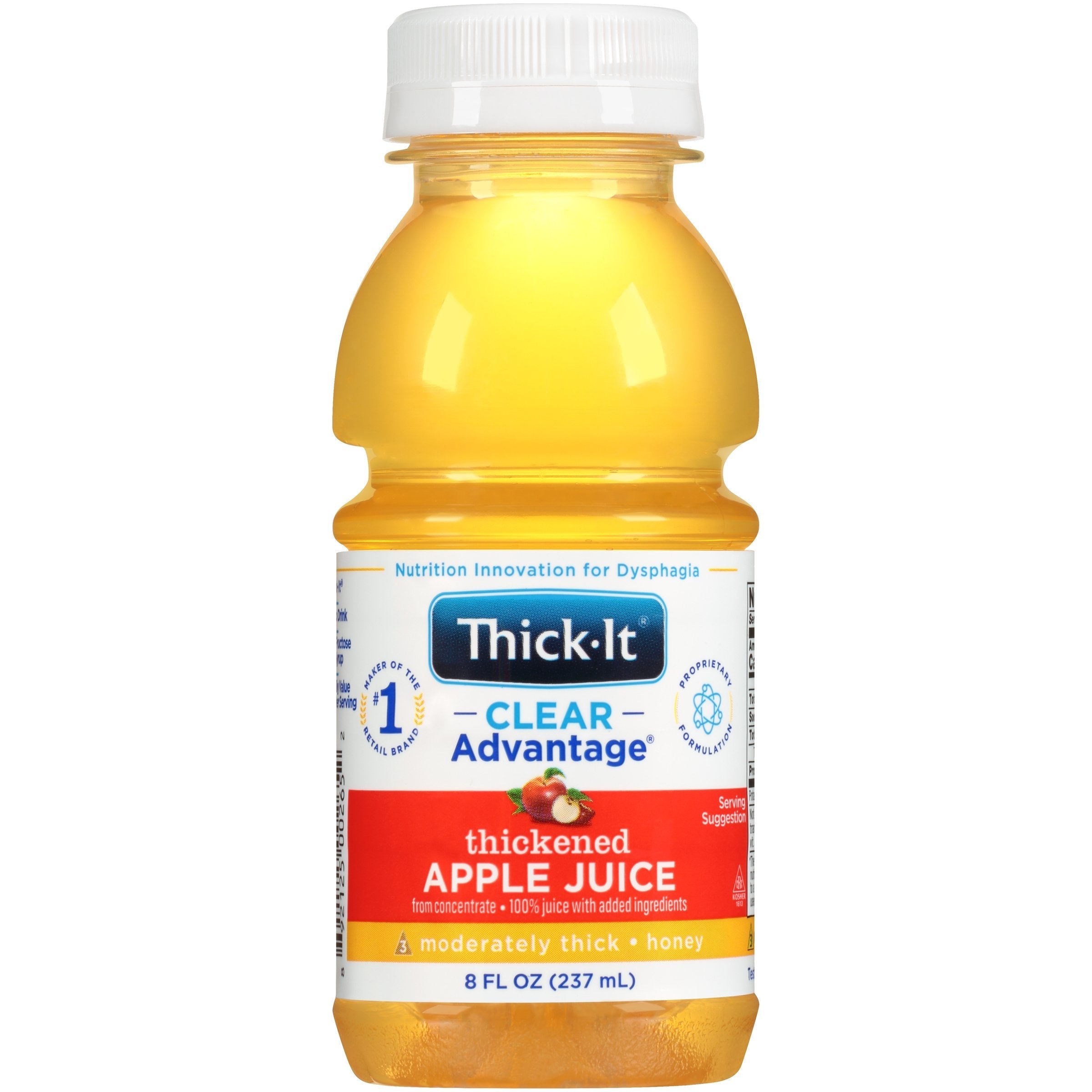 Thickened Beverage Thick It Clear Advantage 8 oz. Bottle Apple Flavor Liquid IDDSI Level 3 Moderately Thick/Liquidized