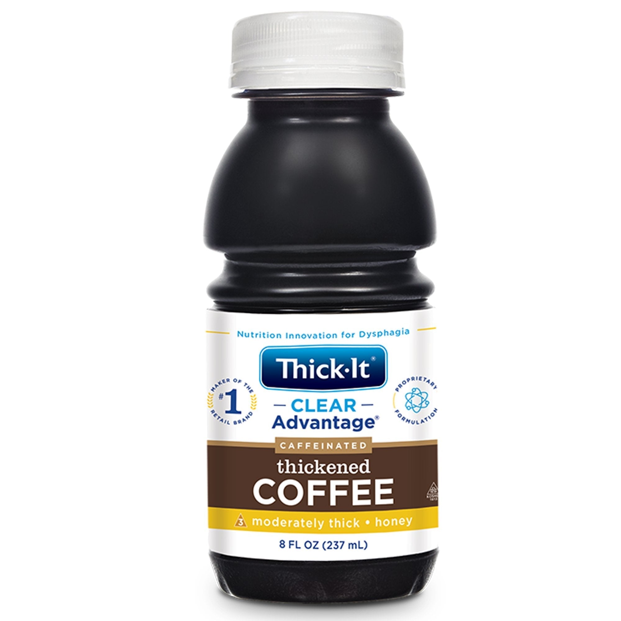 Thickened Beverage Thick It Clear Advantage 8 oz. Bottle Coffee Flavor Liquid IDDSI Level 3 Moderately Thick/Liquidized