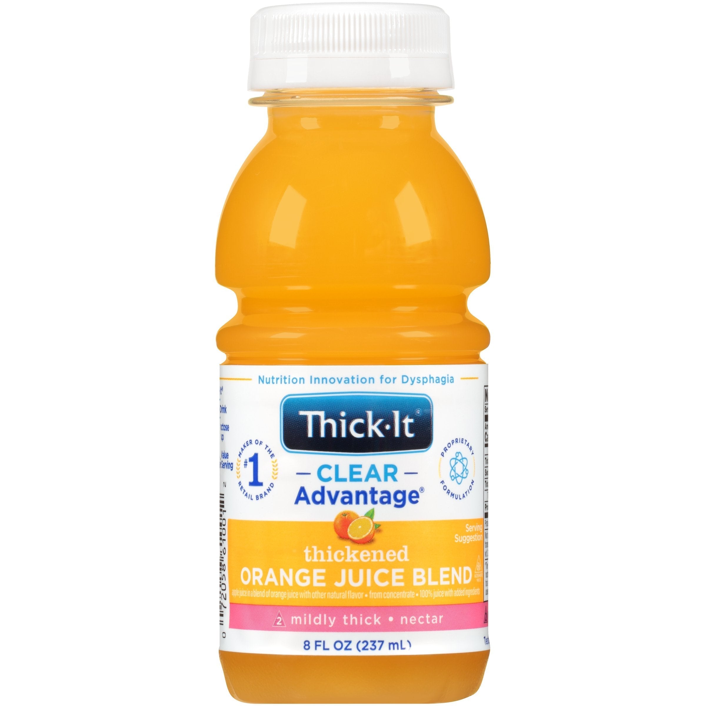 Thickened Beverage Thick It Clear Advantage 8 oz. Bottle Orange Flavor Liquid IDDSI Level 2 Mildly Thick