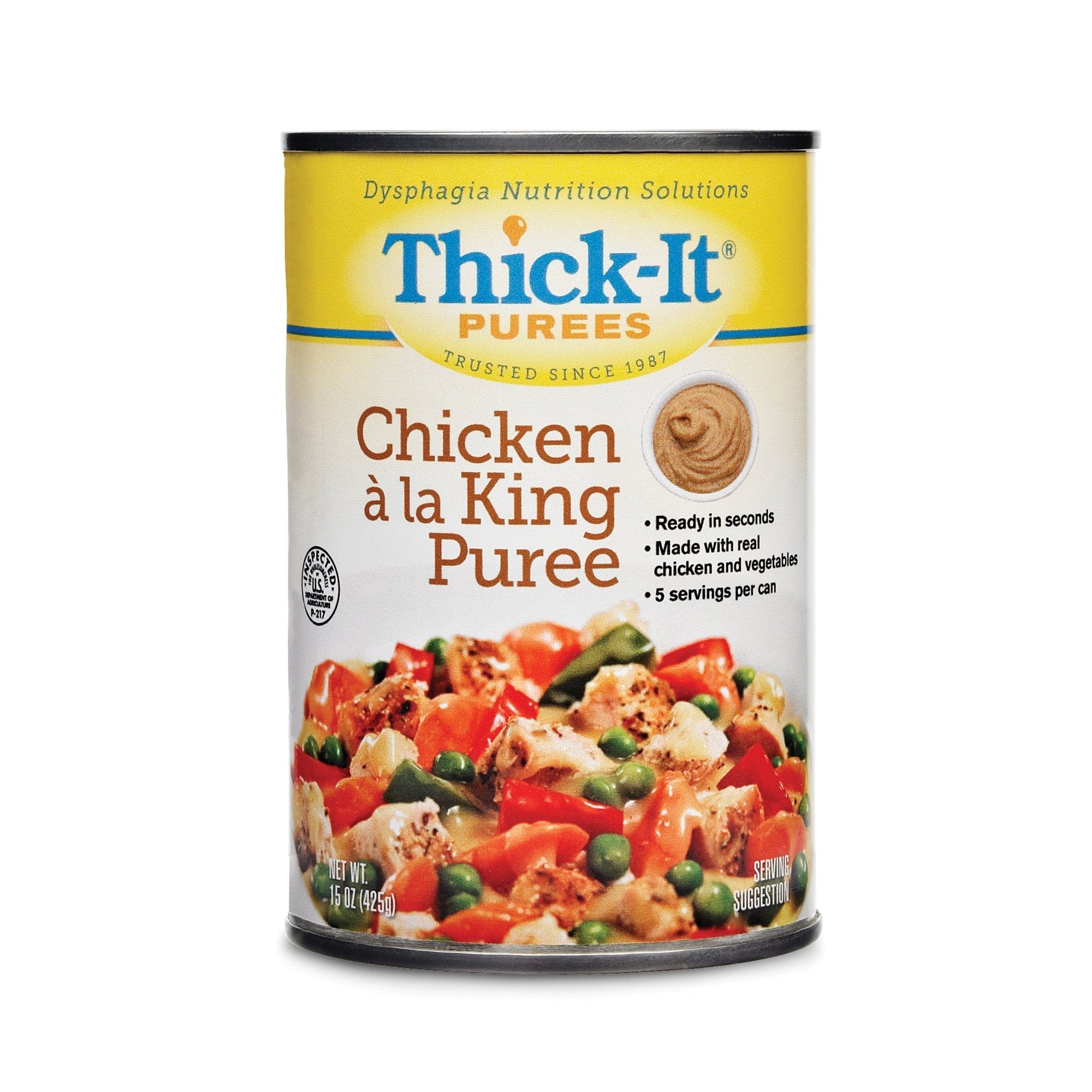 Thickened Food Thick It 15 oz. Can Chicken à la King Flavor Puree IDDSI Level 4 Extremely Thick/Pureed