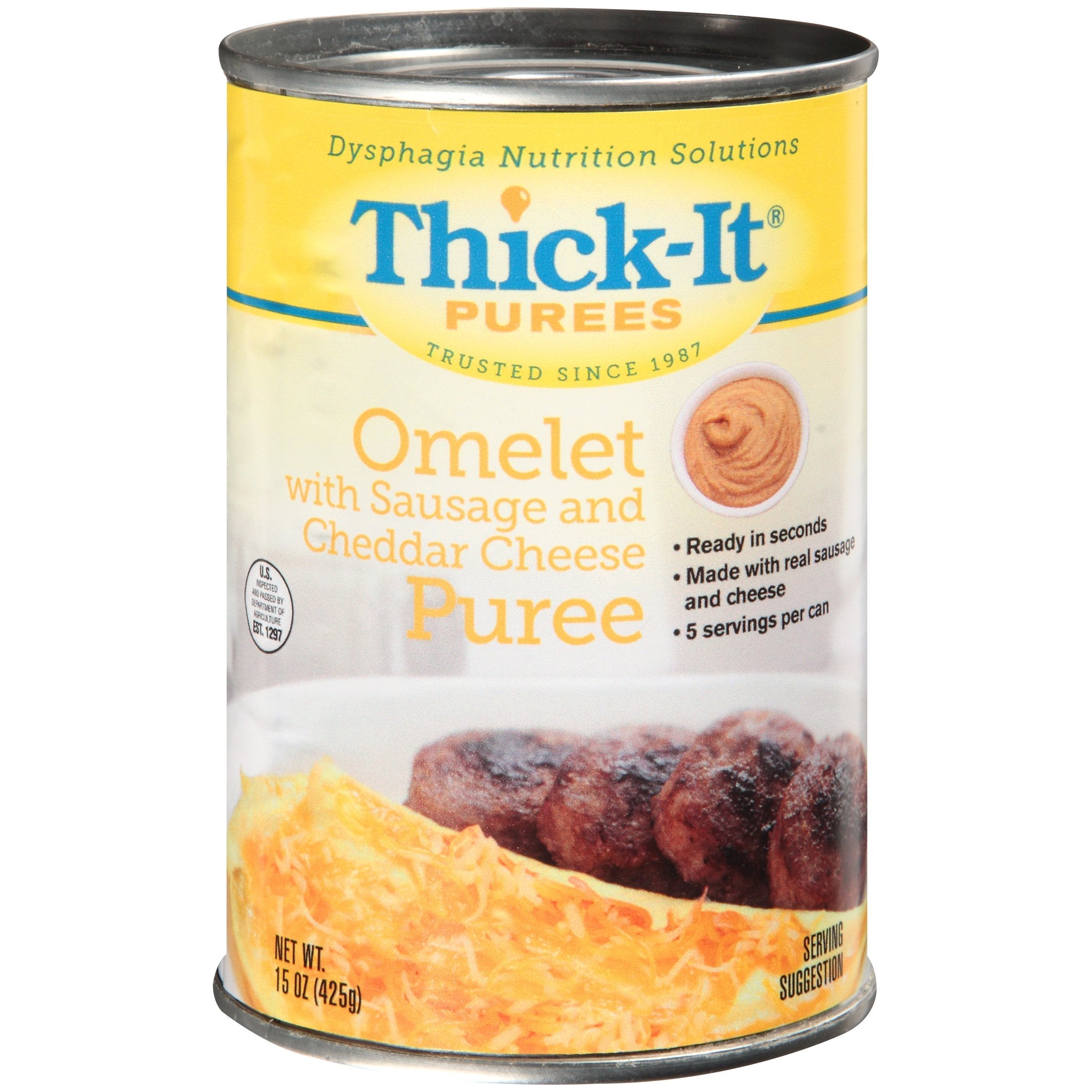 Thickened Food Thick It 15 oz. Can Sausage / Cheese Omelet Flavor Puree IDDSI Level 4 Extremely Thick/Pureed