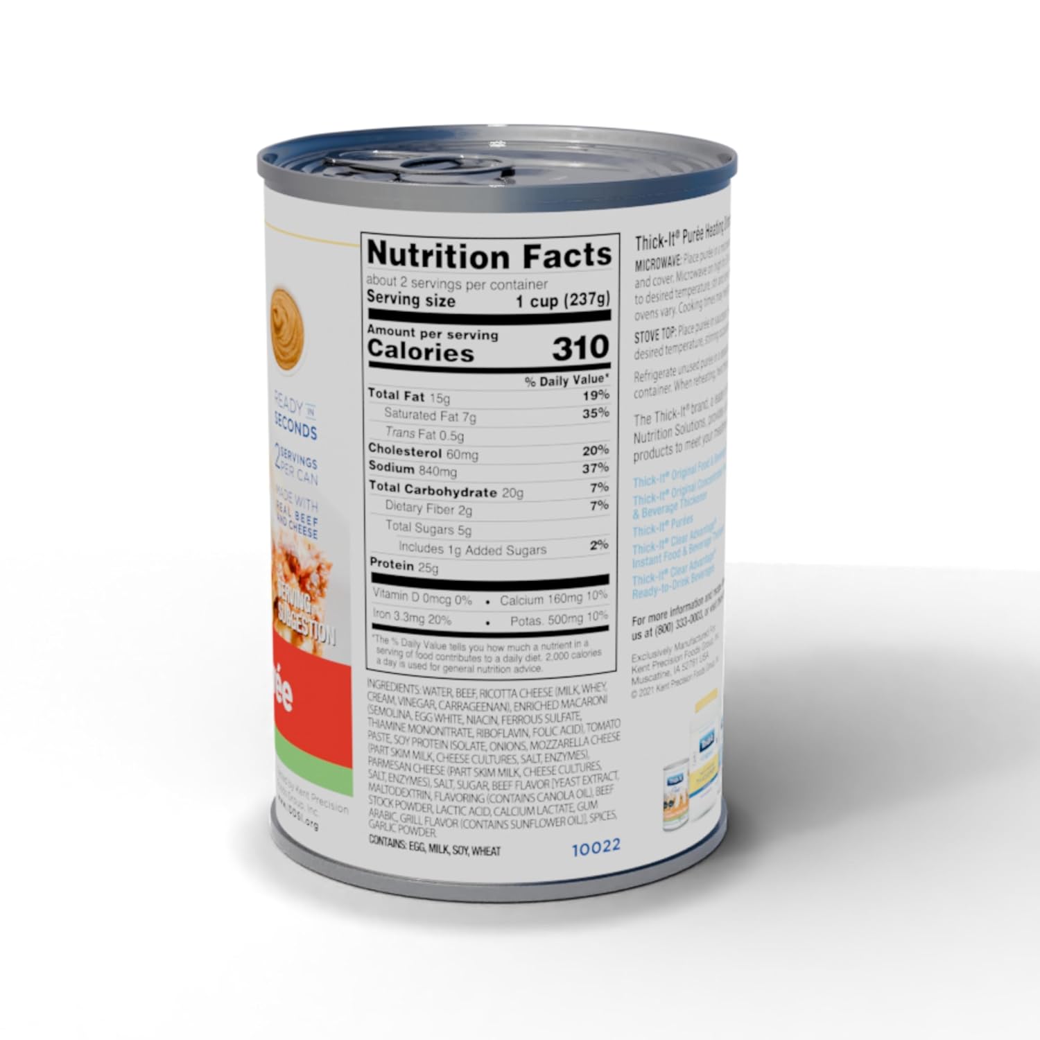 thickened food thick it 15 oz can beef lasagna flavor puree iddsi level 4 extremely thick pureed packaging type case