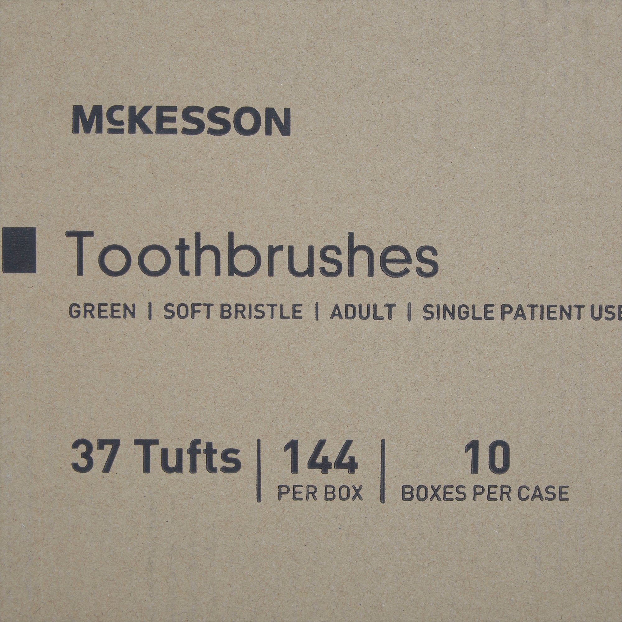 toothbrush mckesson green adult soft packaging type each