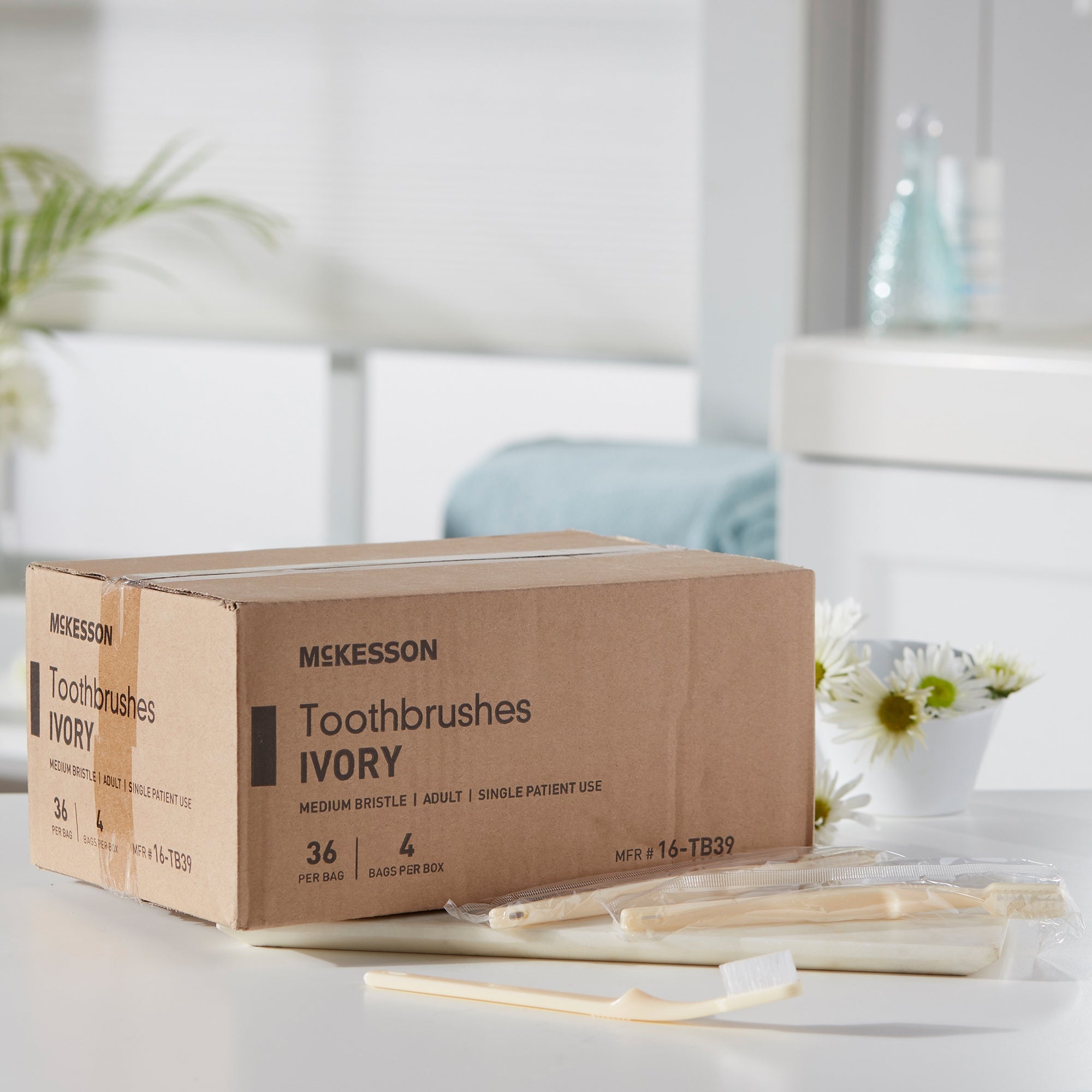 toothbrush mckesson ivory adult medium packaging type box