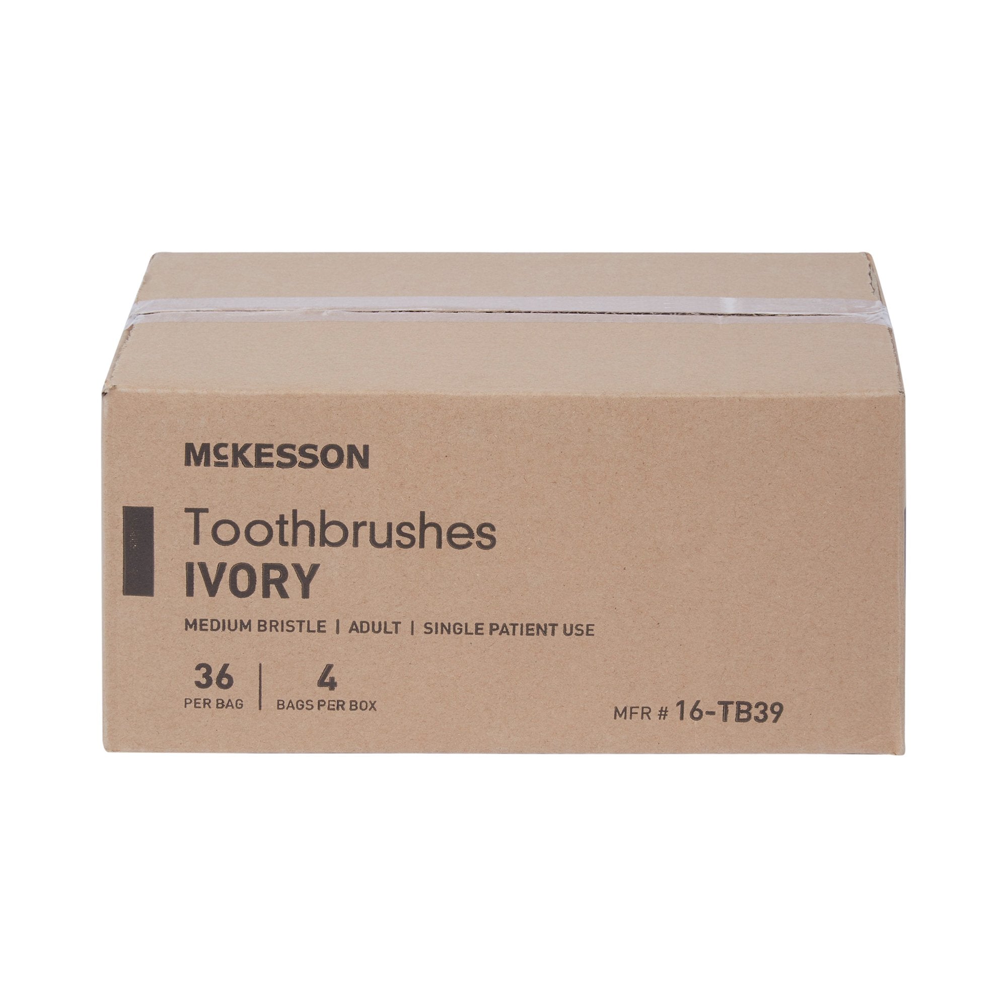 toothbrush mckesson ivory adult medium packaging type each