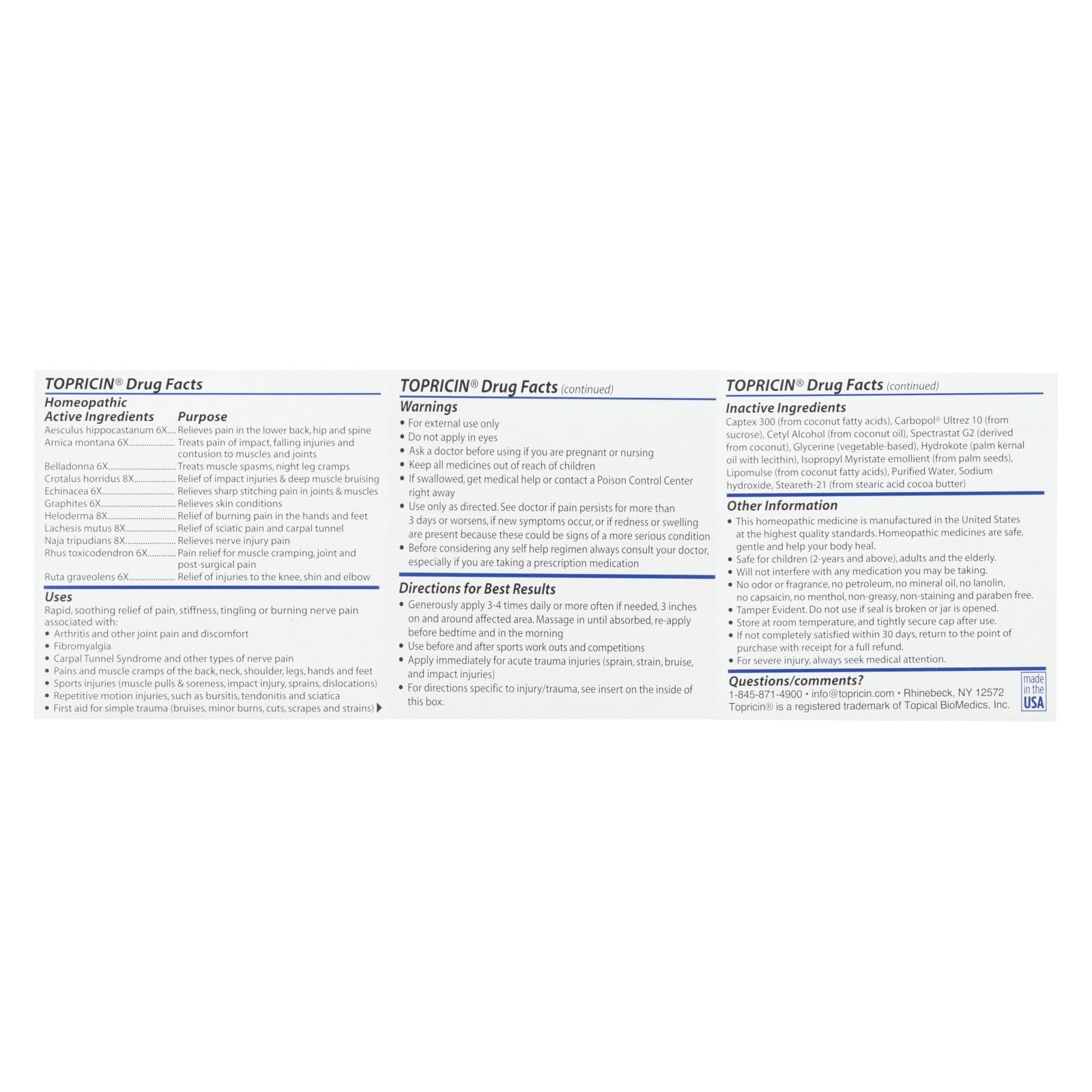 topricin pain relief cream