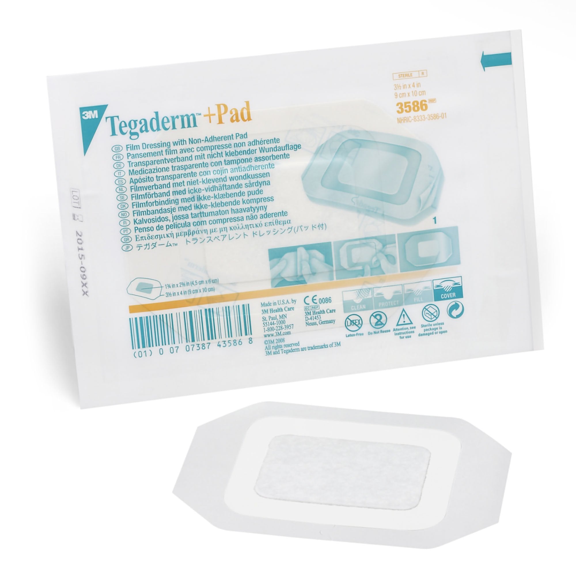 Transparent Film Dressing with Pad 3M Tegaderm +Pad 3 1/2 X 4 Inch Frame Style Delivery Rectangle Sterile