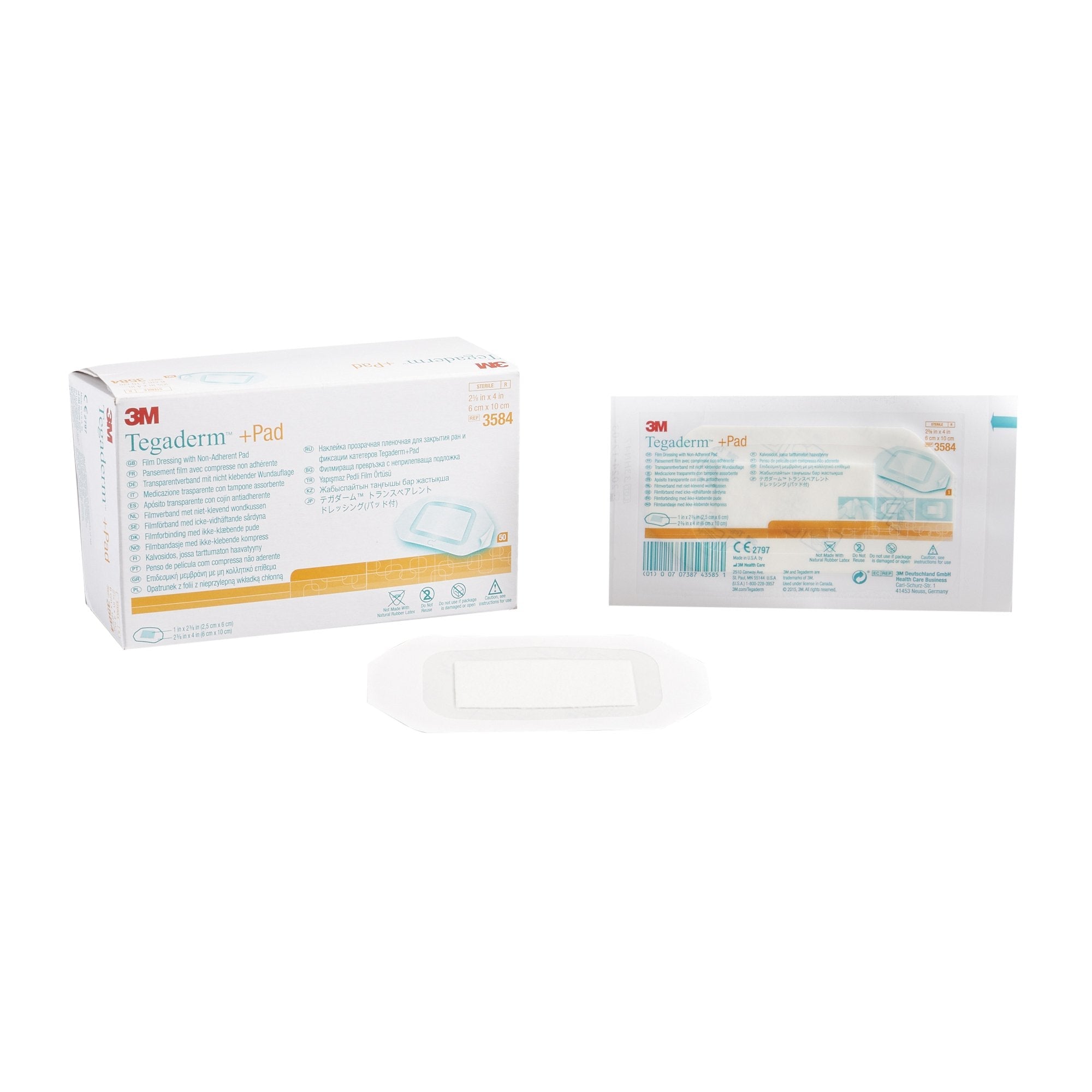 Transparent Film Dressing with Pad 3M Tegaderm 2 3/8 X 4 Inch Frame Style Delivery Rectangle Sterile