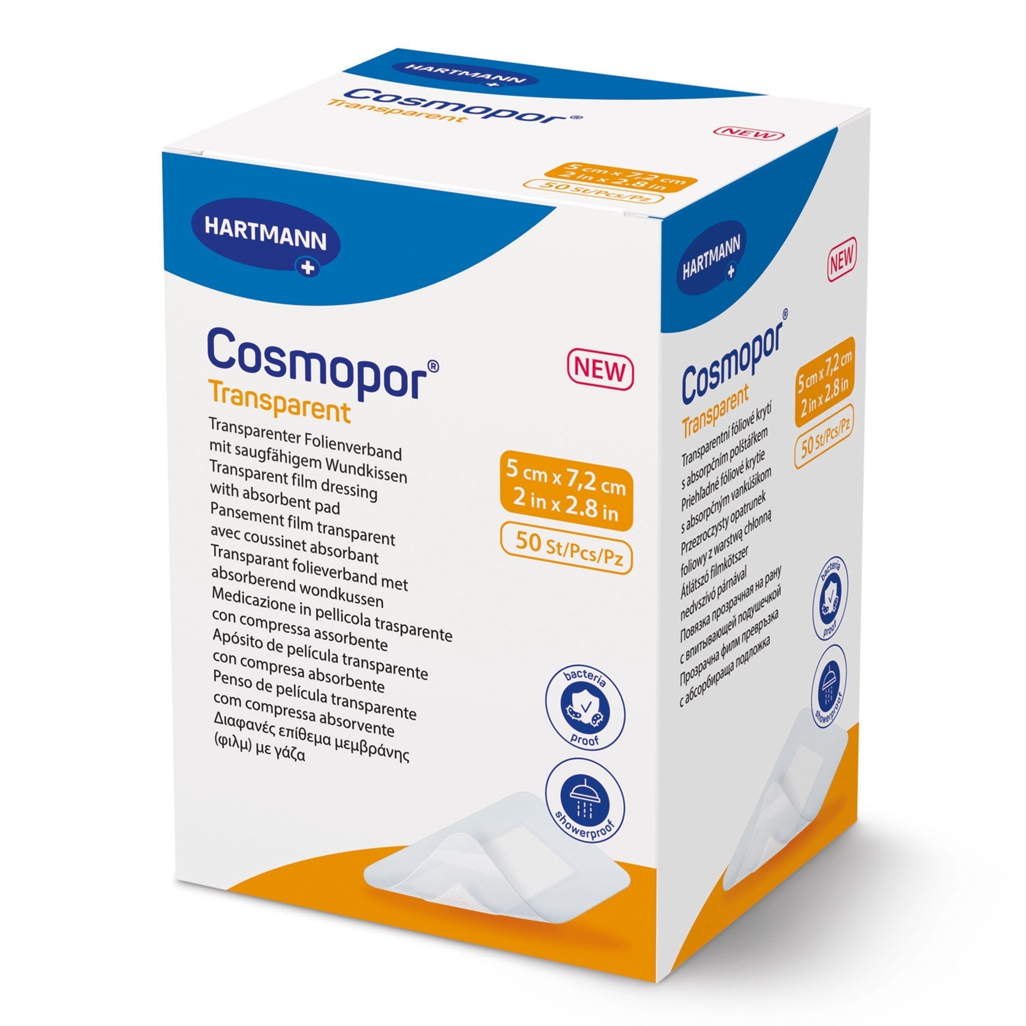 Transparent Film Dressing with Pad Cosmopor 2 X 2.8 Inch 4 Tab Delivery Rectangle Sterile