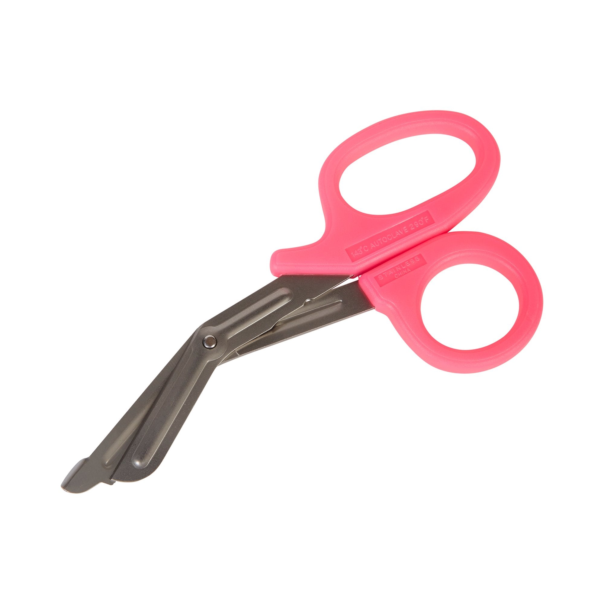 Trauma Shears McKesson Medicut Pink 7 1/4 Inch Length Medical Grade Stainless Steel Finger Ring Handle Blunt Tip / Blunt Tip