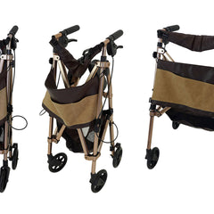Elite Travel Rollator - Lightweight, foldable design for easy transport. Features ergonomic hand grips and adjustable height for comfort. Perfect for mobility on the go!