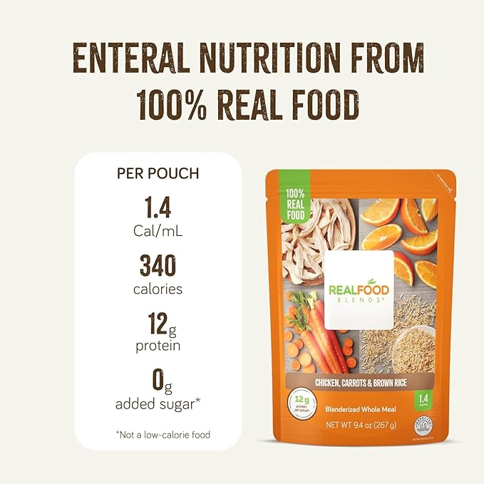 tube feeding formula real food blends chicken salmon quinoa flavor liquid 9 4 oz pouch packaging type case