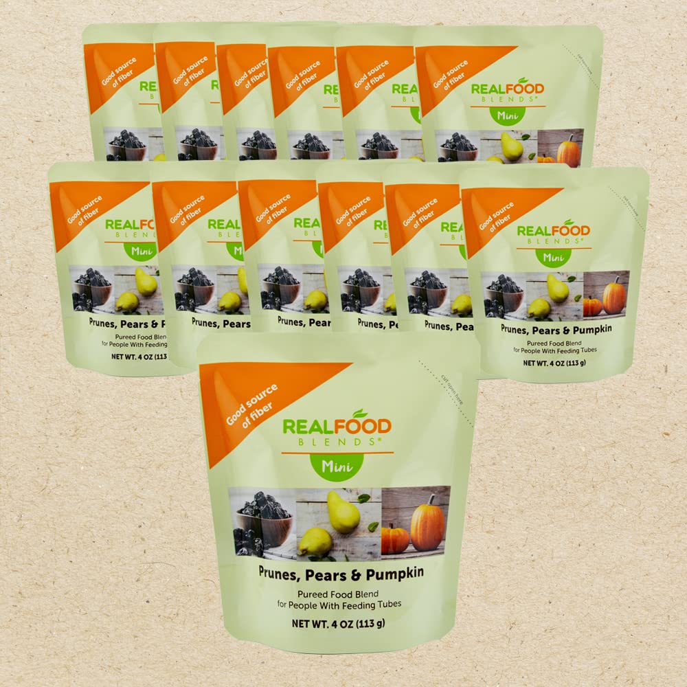tube feeding formula real food blends mini prunes pears pumpkin flavor liquid 4 oz pouch