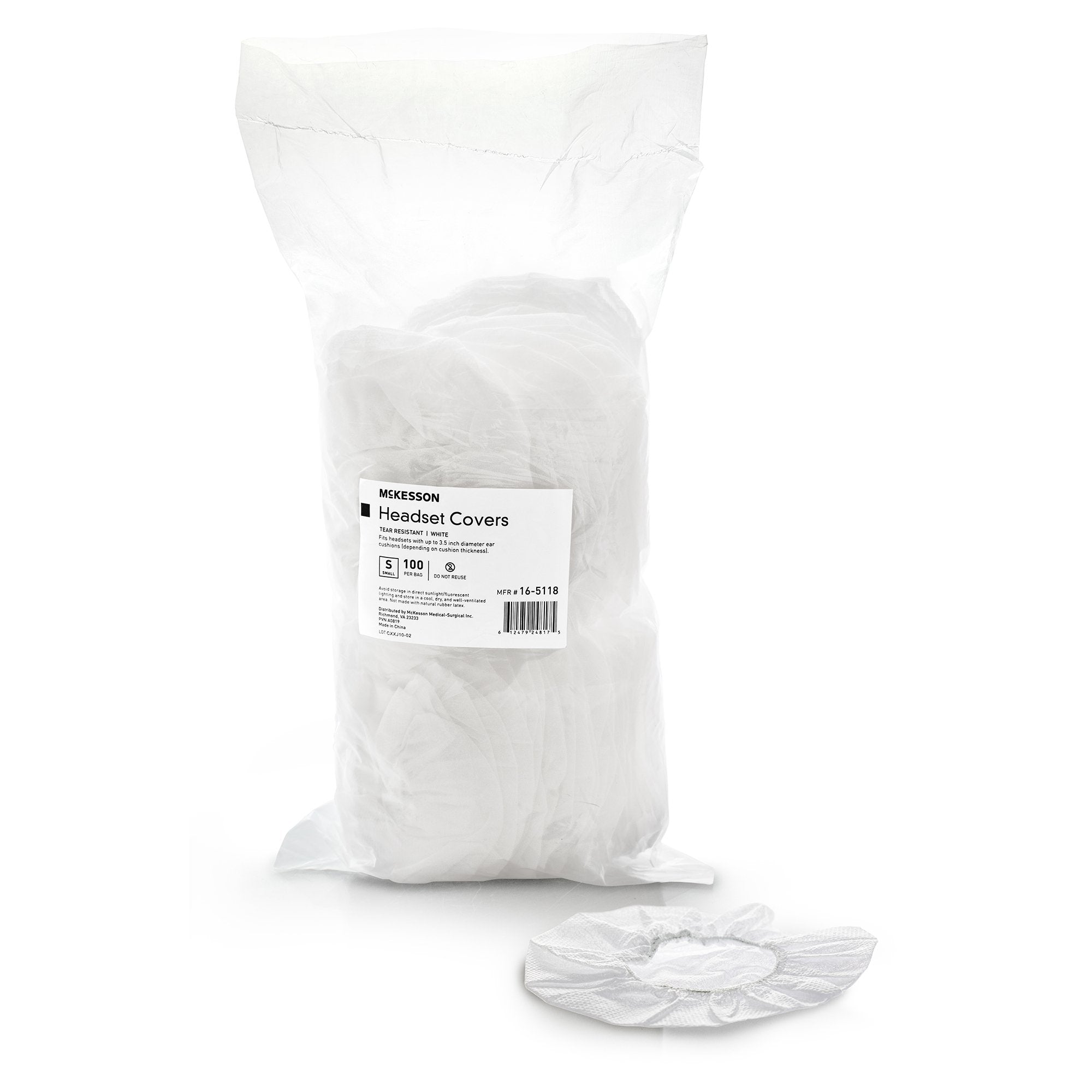 Sanitary Headset Cover McKesson Small For Earmuff of Most Headphones