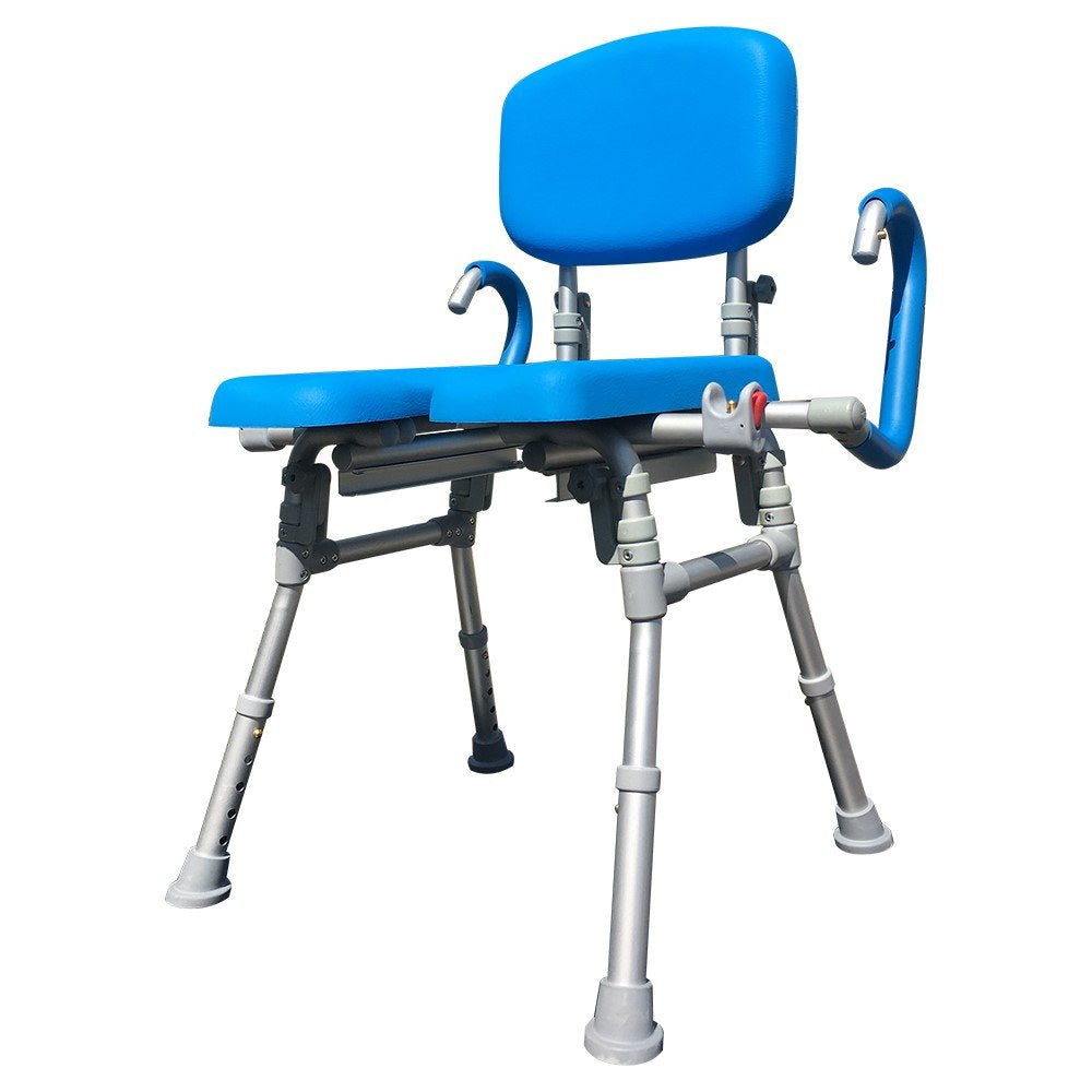 ultracommode™ foldable commode and shower chair soft warm padded portable and foldable xl toilet seat with open front