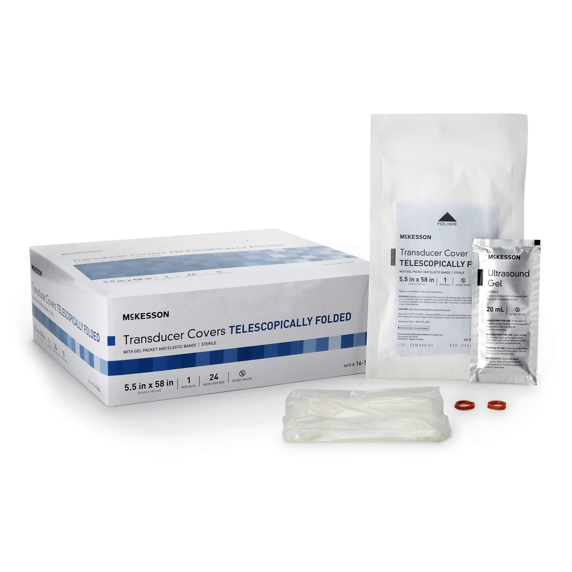 Ultrasound Transducer Cover Kit McKesson 5 1/2 X 58 Inch Polyurethane Sterile Folded