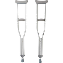Underarm Crutches McKesson Youth 4 Foot 6 Inch to 5 Foot 2 Inch User Height Aluminum Frame 350 lbs. Weight Capacity, Packaging Type- Case