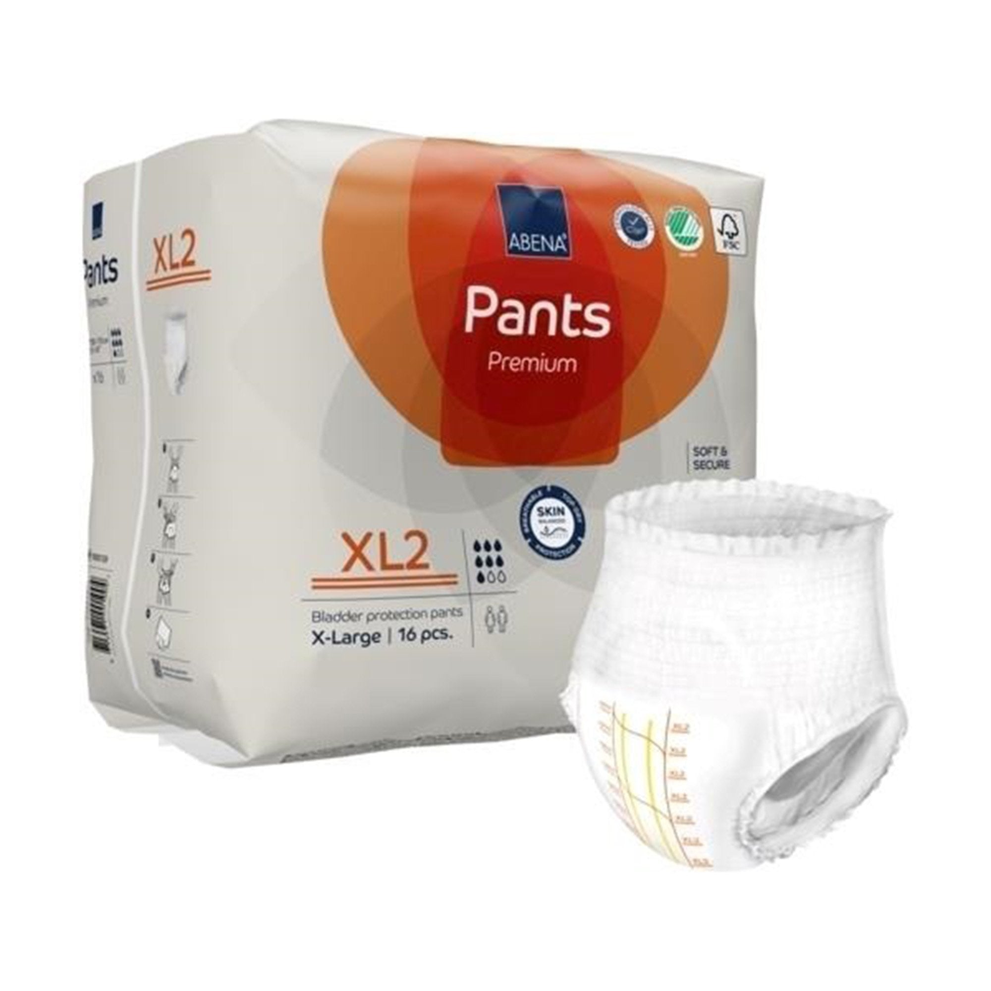 Unisex Adult Absorbent Underwear Abena Premium Pants XL2 Pull On with Tear Away Seams X Large Disposable Heavy Absorbency
