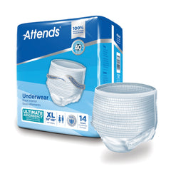Unisex Adult Absorbent Underwear Attends Advanced Pull On with Tear Away Seams X Large Disposable Heavy Absorbency