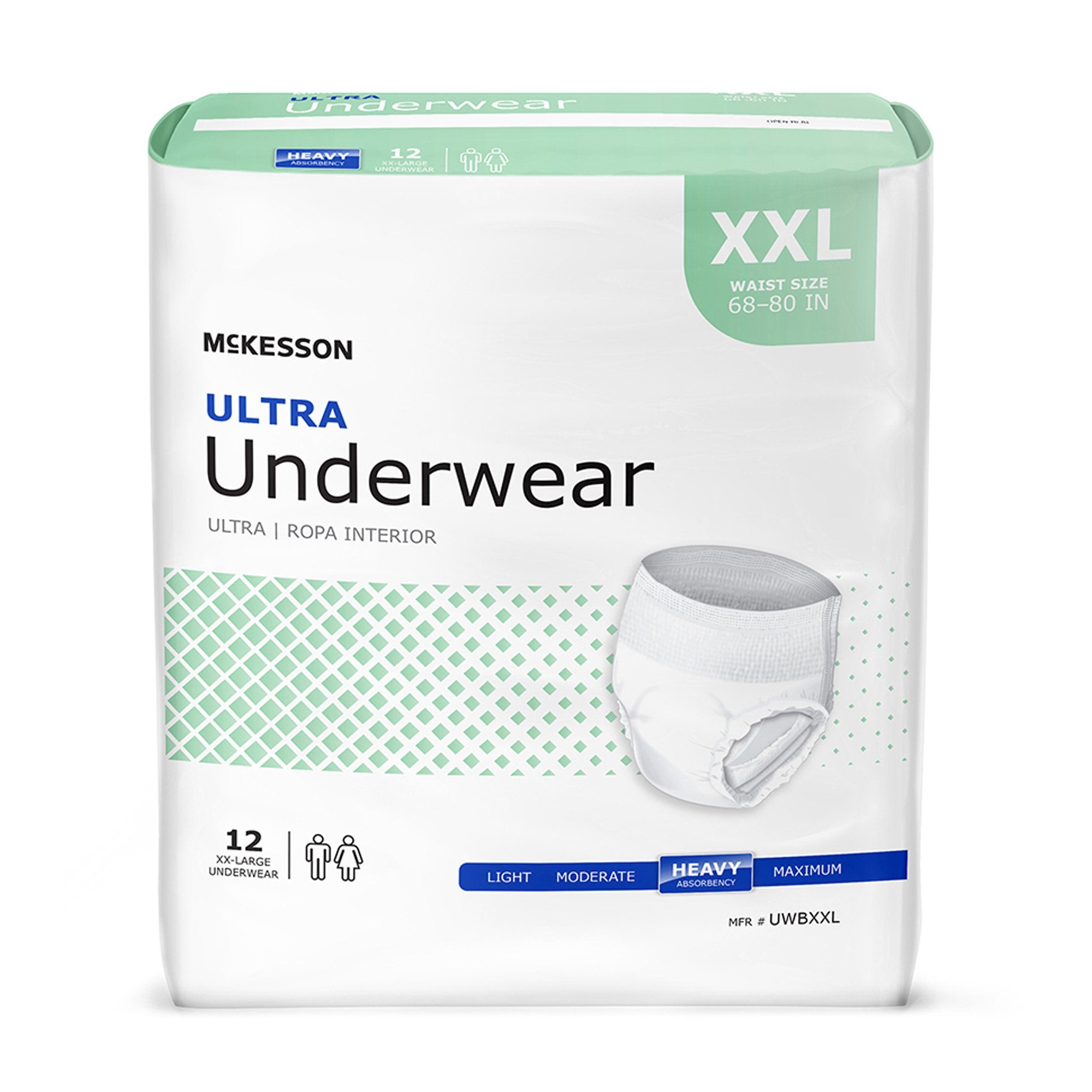 Unisex Adult Absorbent Underwear McKesson Ultra Pull On with Tear Away Seams 2X Large Disposable Heavy Absorbency