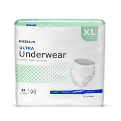 Unisex Adult Absorbent Underwear McKesson Ultra Pull On with Tear Away Seams X Large Disposable Heavy Absorbency