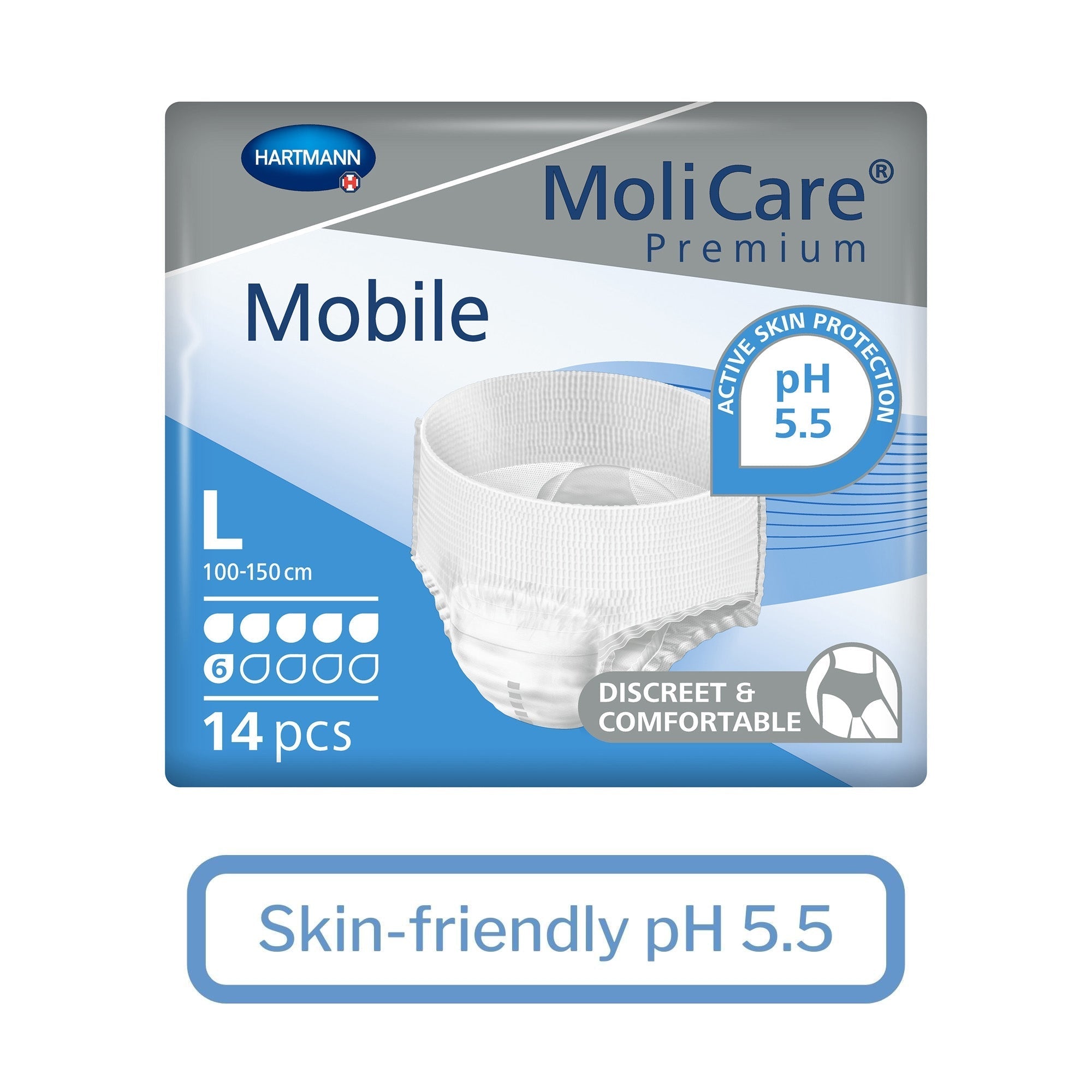 unisex adult absorbent underwear molicare premium mobile 6d pull on with tear away seams large disposable moderate absorbency packaging type case