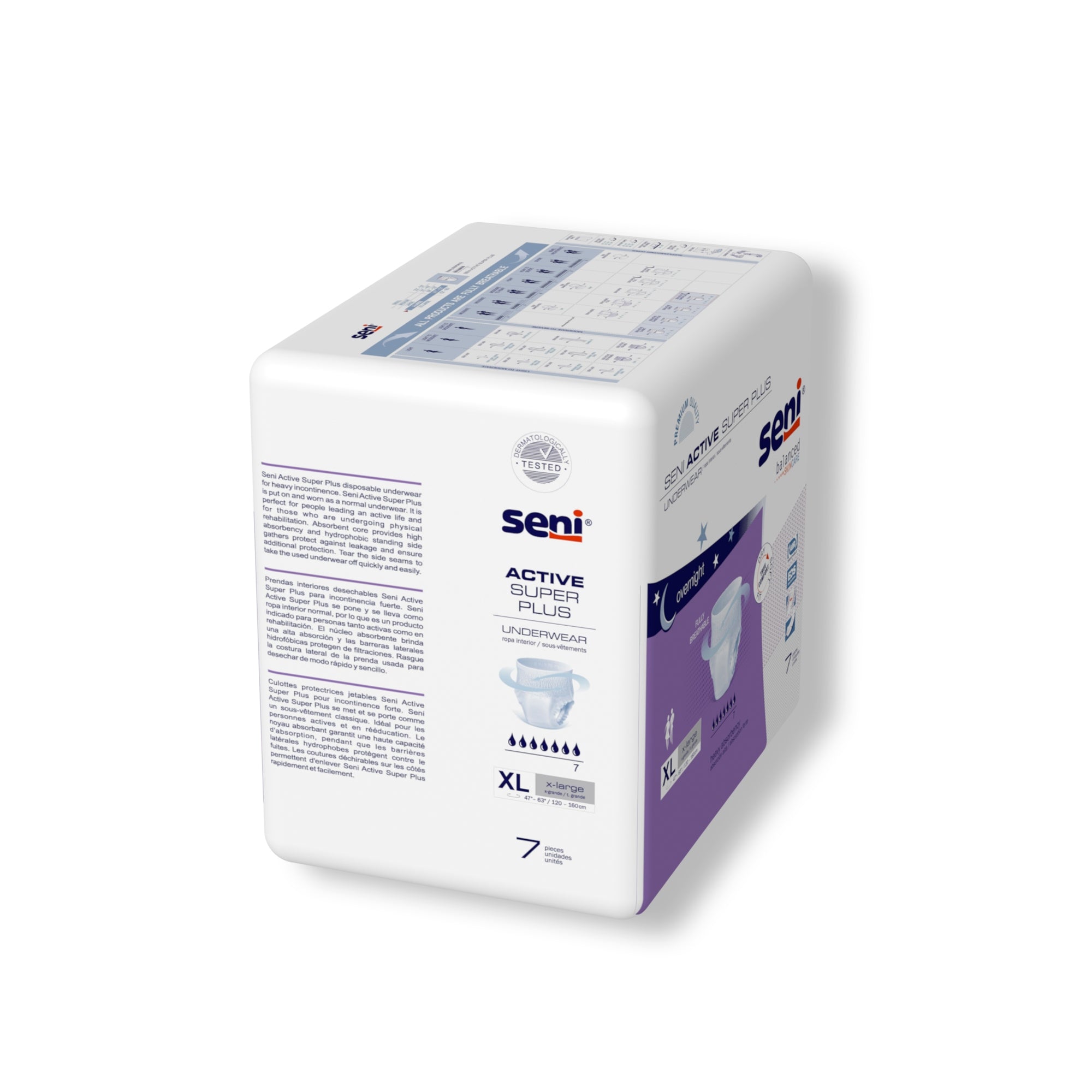 unisex adult absorbent underwear seni active super plus pull on with tear away seams x large disposable heavy absorbency packaging type case