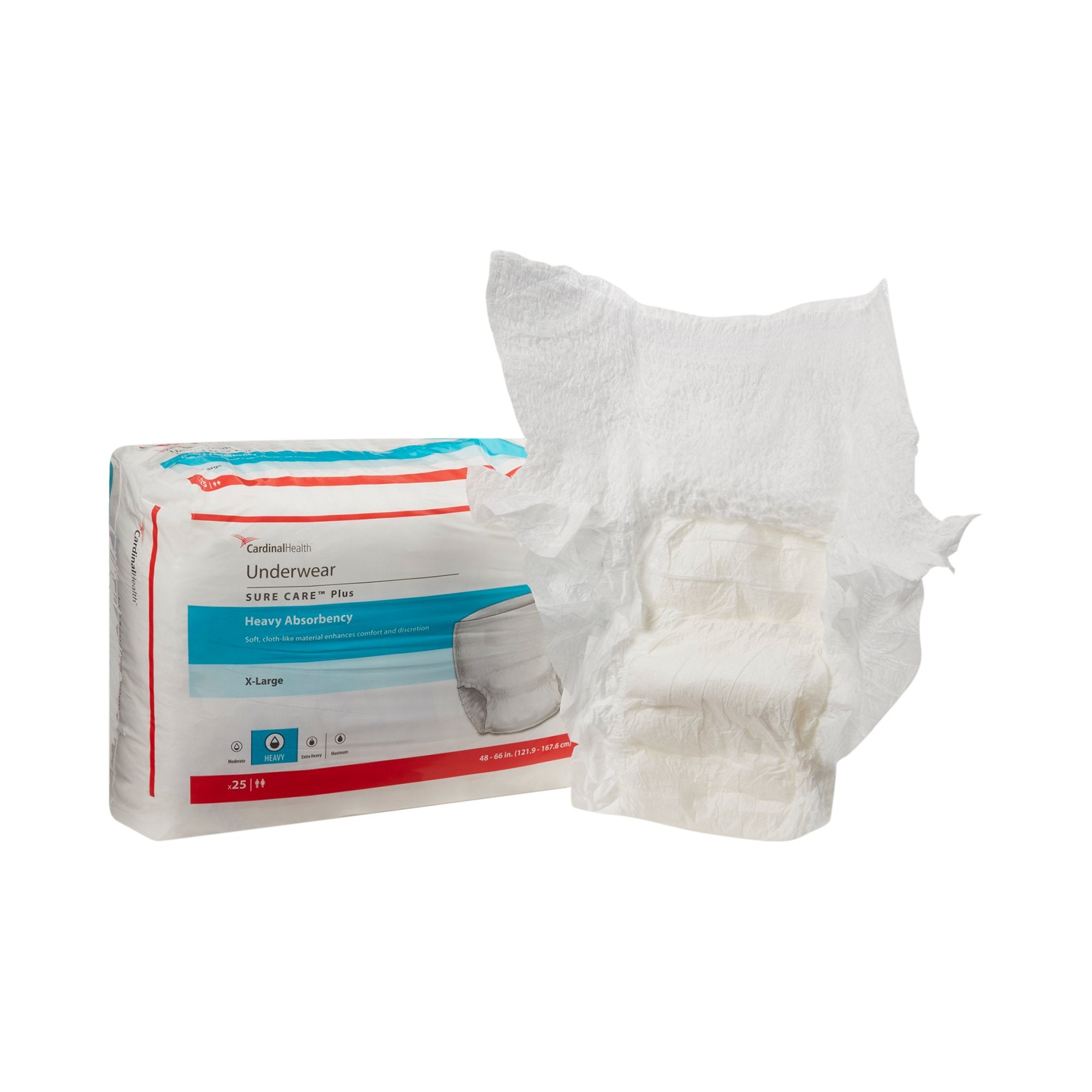 Unisex Adult Absorbent Underwear Sure Care Plus Pull On with Tear Away Seams X Large Disposable Heavy Absorbency