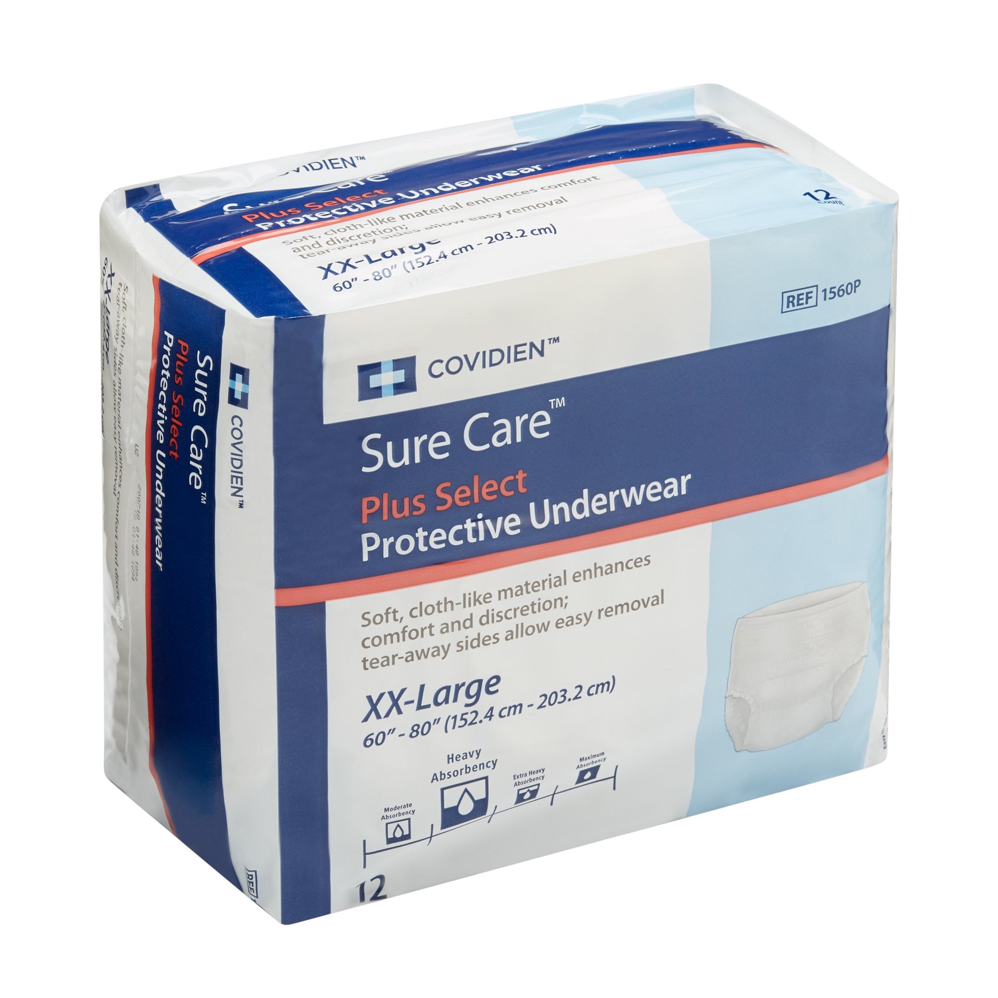 Unisex Adult Absorbent Underwear Sure Care Plus Select Pull On with Tear Away Seams 2X Large Disposable Heavy Absorbency