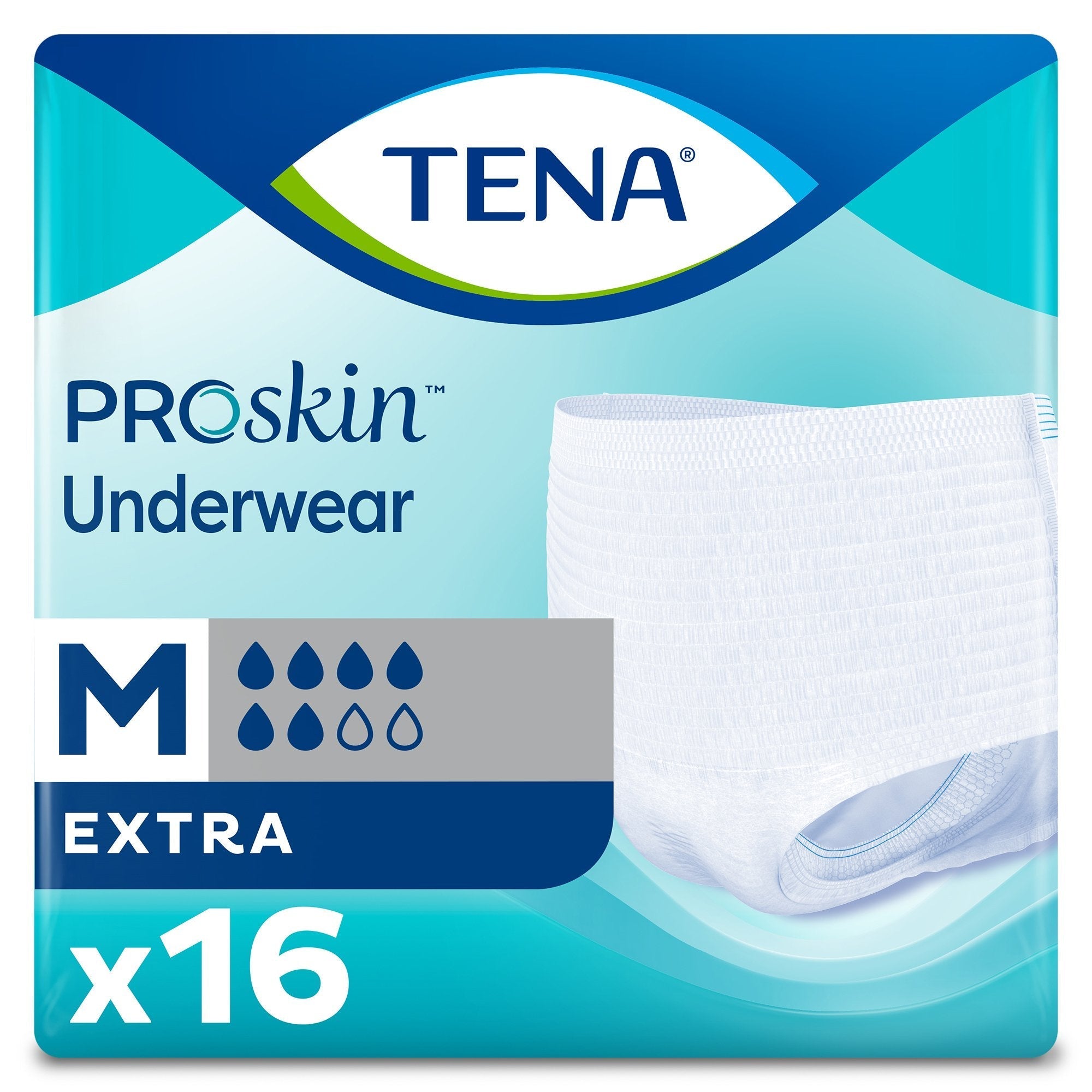 unisex adult absorbent underwear tena proskin extra pull on with tear away seams medium disposable moderate absorbency packaging type case