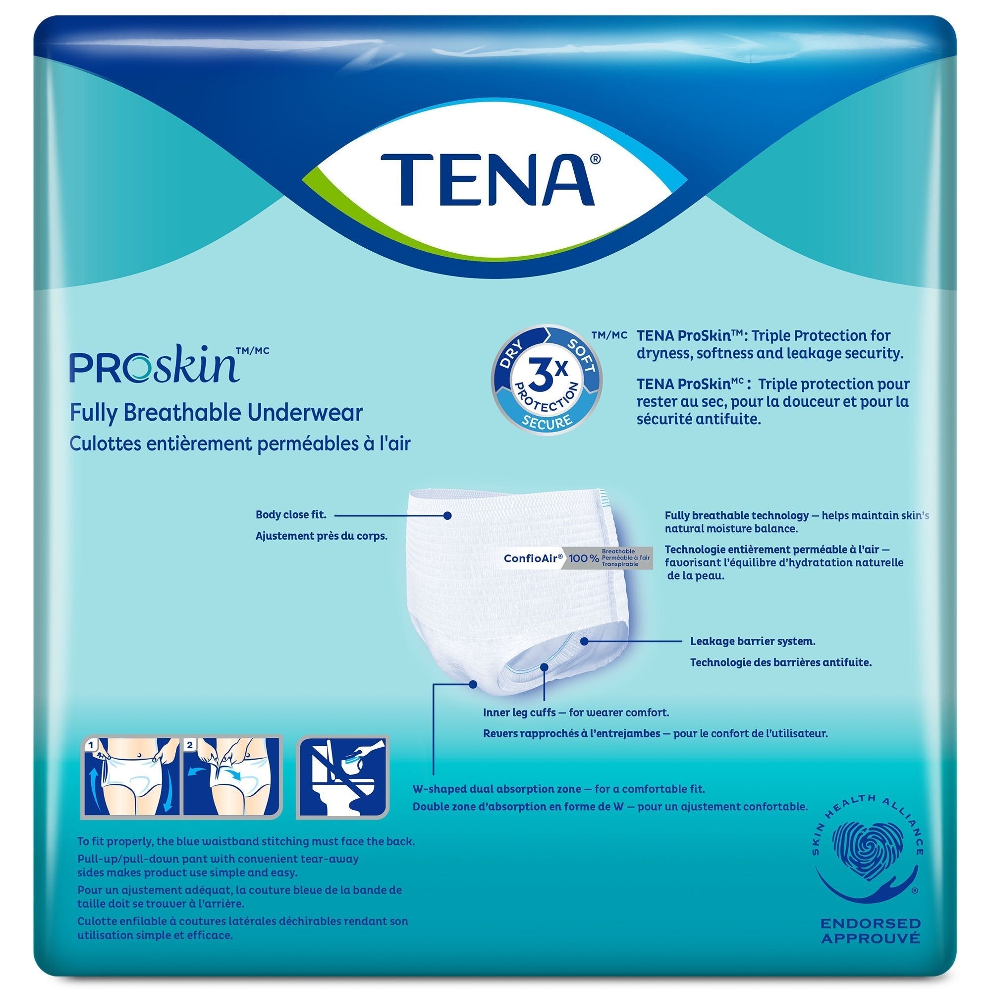 unisex adult absorbent underwear tena proskin extra pull on with tear away seams medium disposable moderate absorbency packaging type case