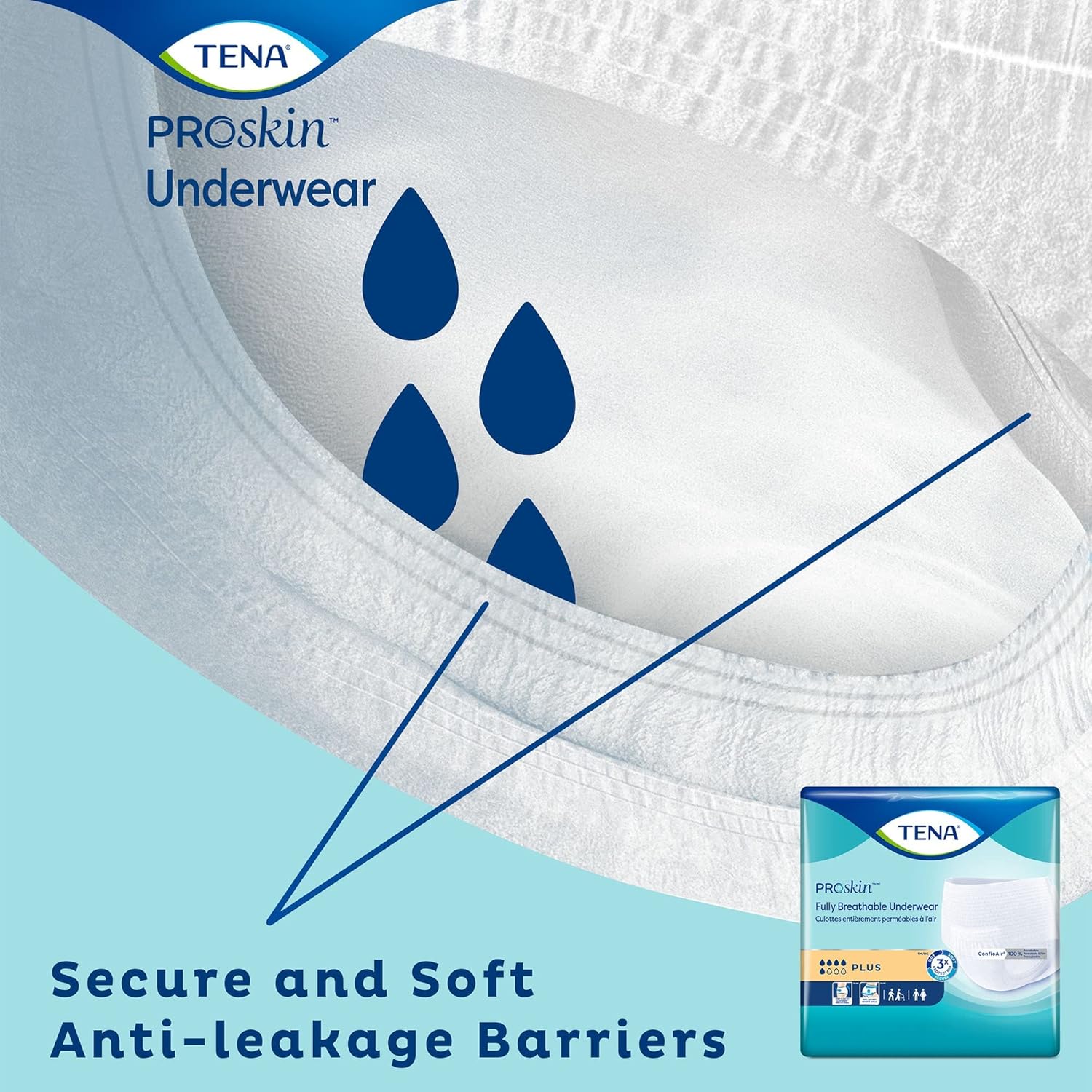 unisex adult absorbent underwear tena proskin plus pull on with tear away seams medium disposable moderate absorbency packaging type case