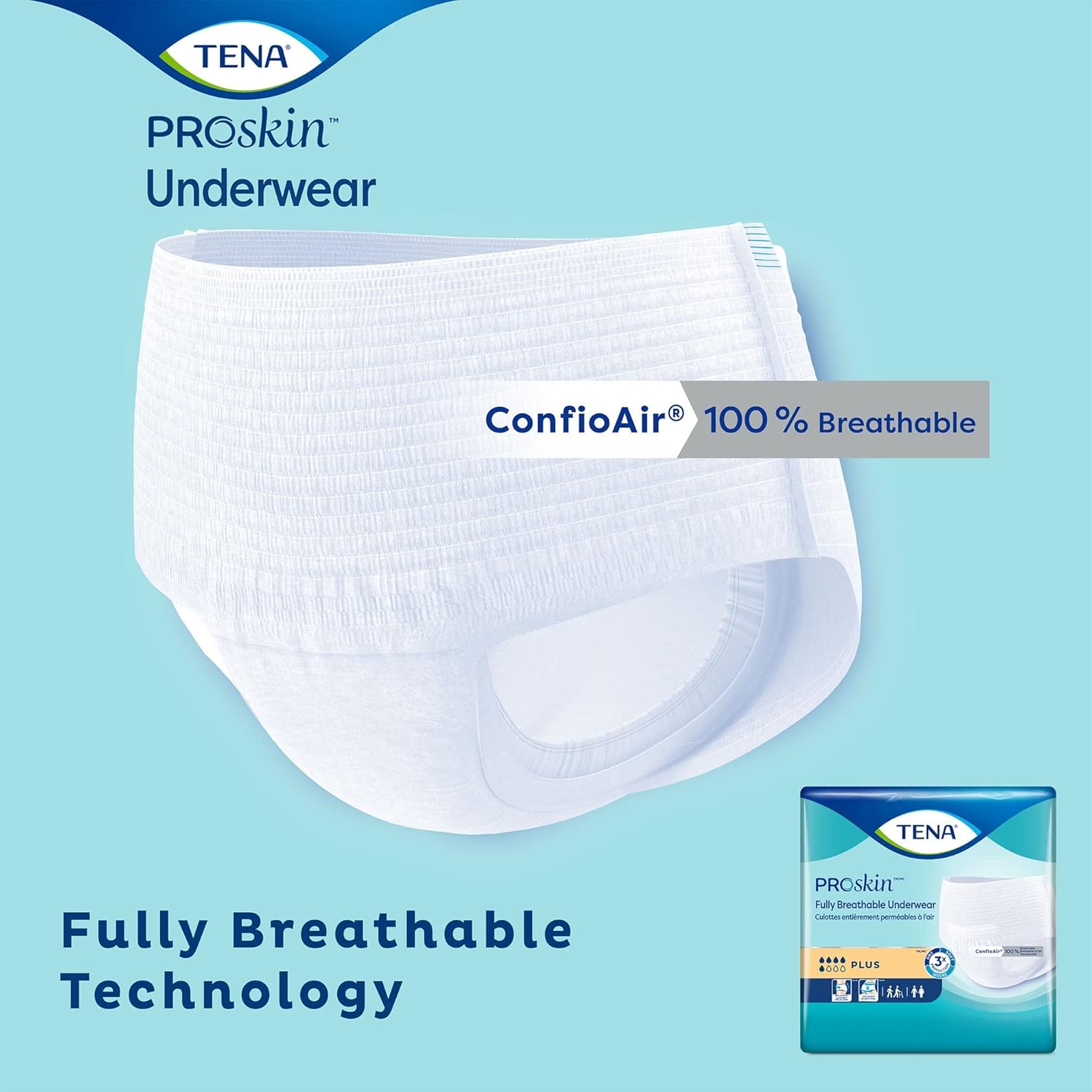 unisex adult absorbent underwear tena proskin plus pull on with tear away seams medium disposable moderate absorbency packaging type case