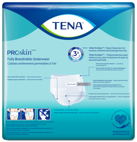 unisex adult absorbent underwear tena proskin plus pull on with tear away seams 2x large disposable moderate absorbency packaging type case